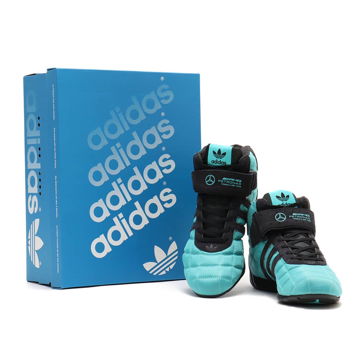 adidas ADIRACER HI Mercedes AMG PETRONAS F1 TEAM SEMI MINT RUSH/CORE BLACK/SILVER METALLICの画像