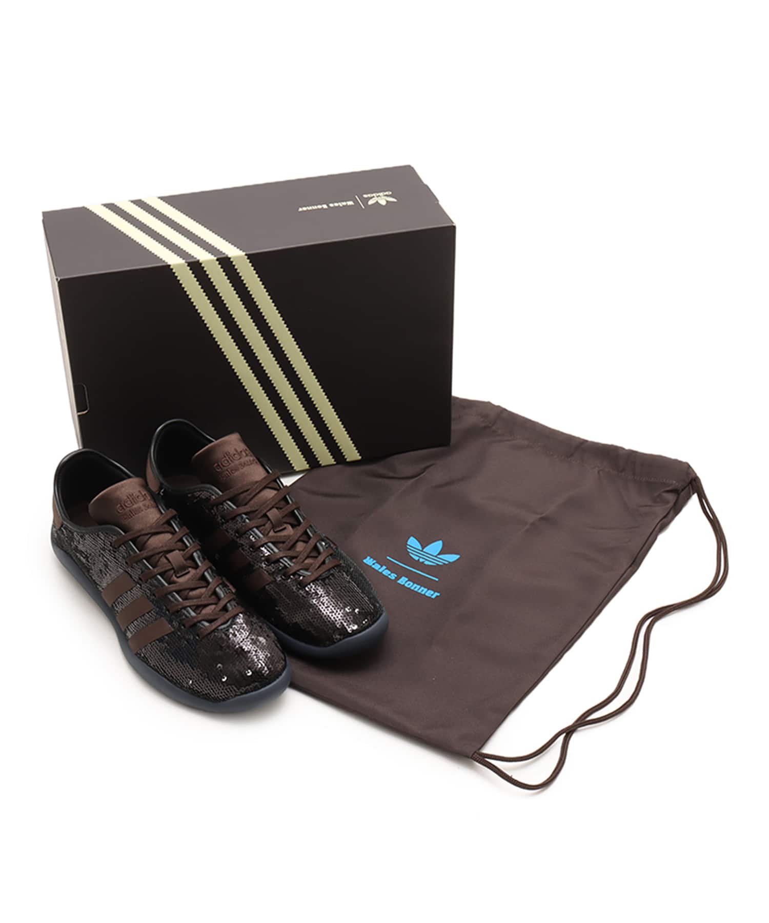 adidas WALES BONNER KARINTHA LO SEQUIN CORE BLACK/SILVER METALLIC/DARK BROWNの画像