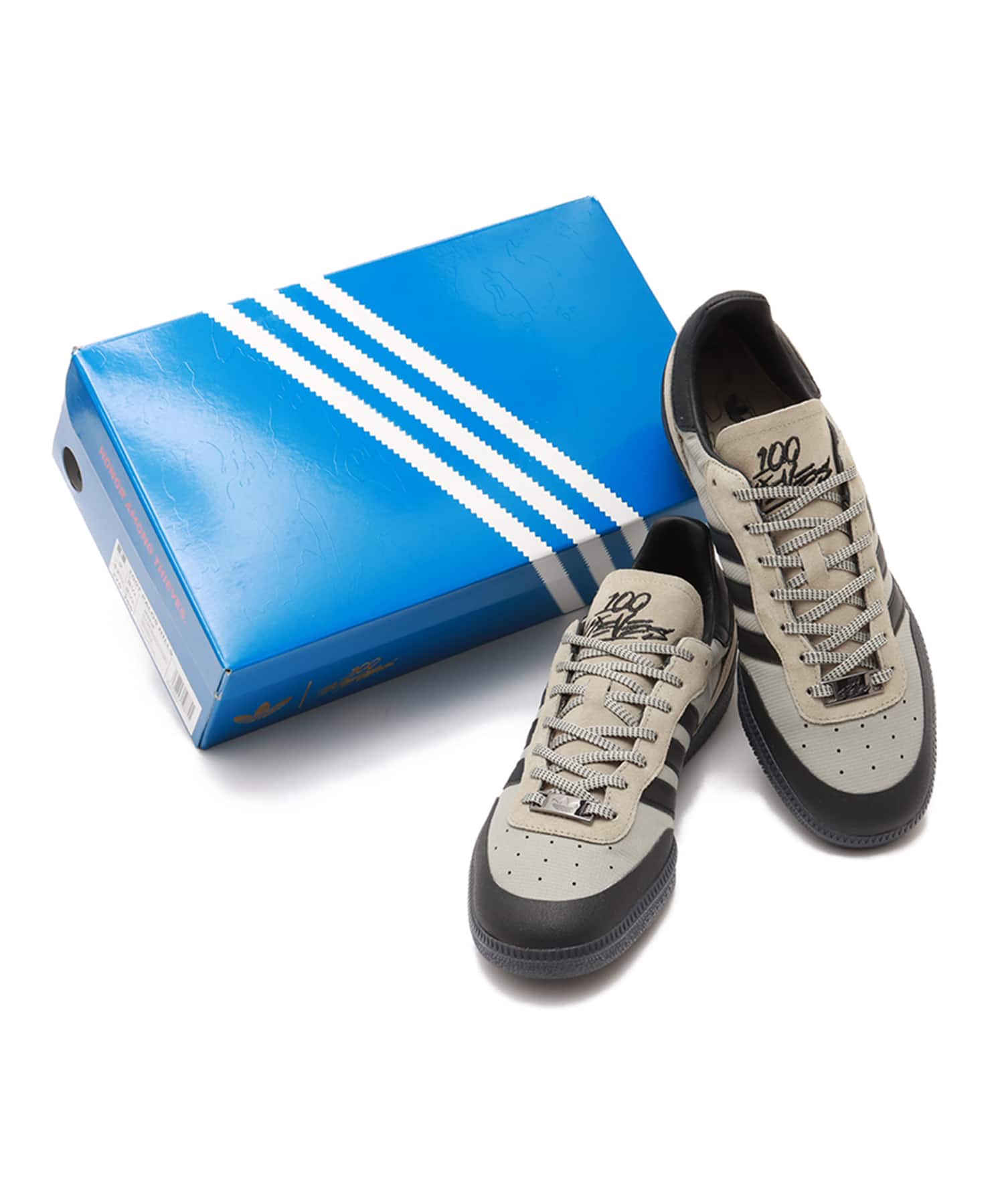 adidas 100 THIEVES PALOS HILLS SILVER PEBBLE/CORE BLACK/FOOT WEAR WHITEの画像