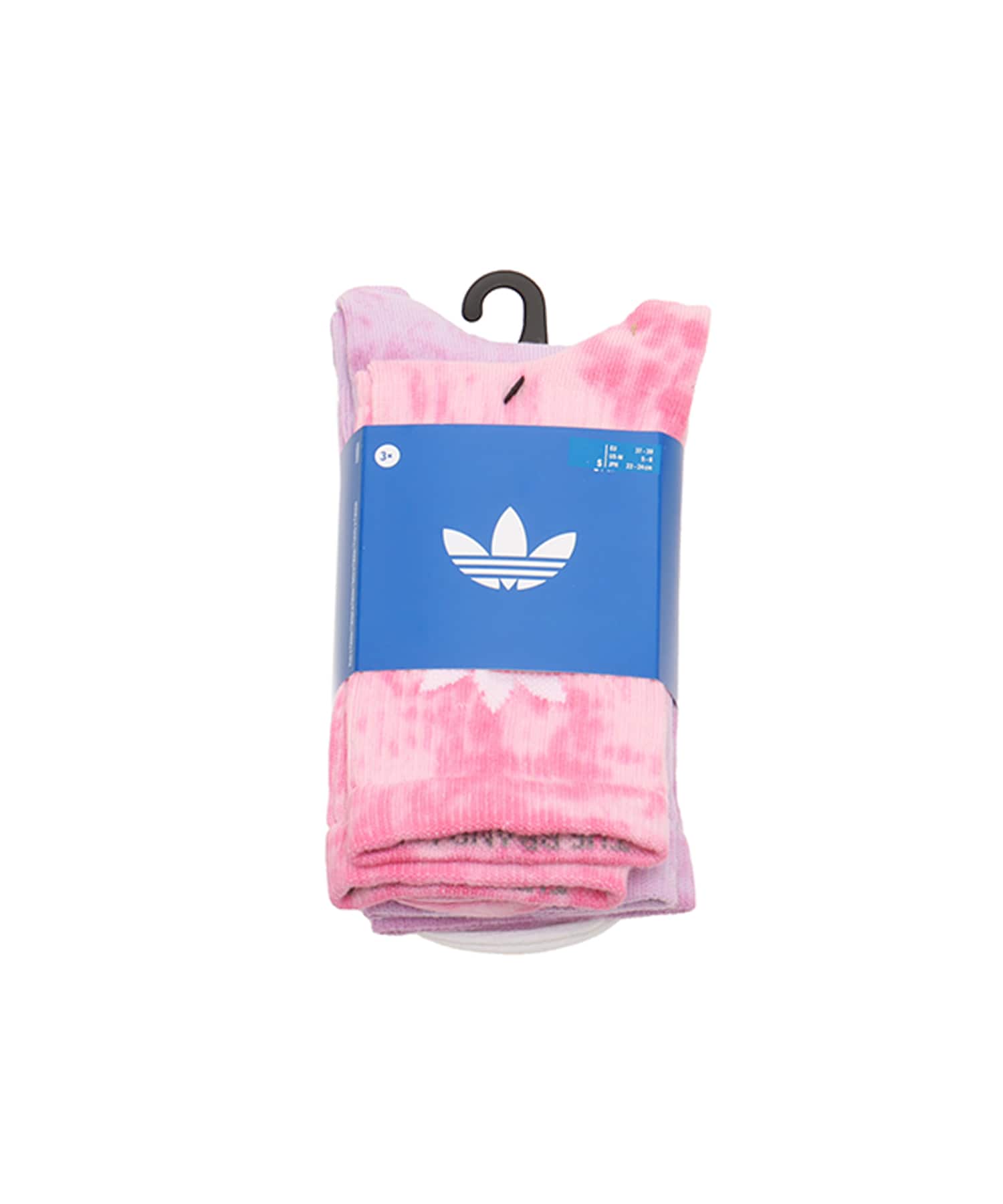 adidas TIE DYE CREW SOCKS 3 PAIRS ブリスピンク/ブリスライラック/ホワイトの画像