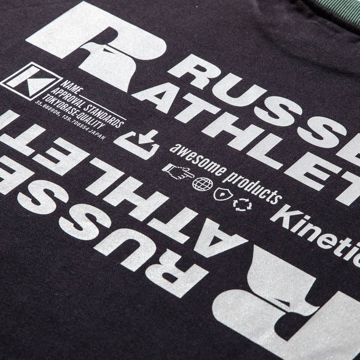 RUSSELL ATHLETIC × Kinetics REFLECTIVE CREW SWEAT BLACK 22SS-I