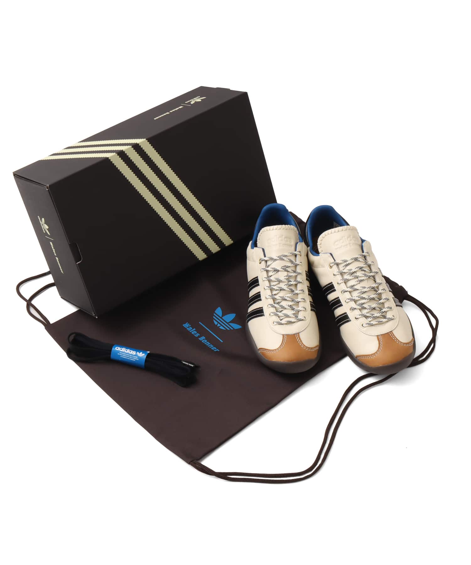 adidas WALES BONNER KARINTHA OG WONDER WHITE/CORE BLACK/LUSH BLUEの画像