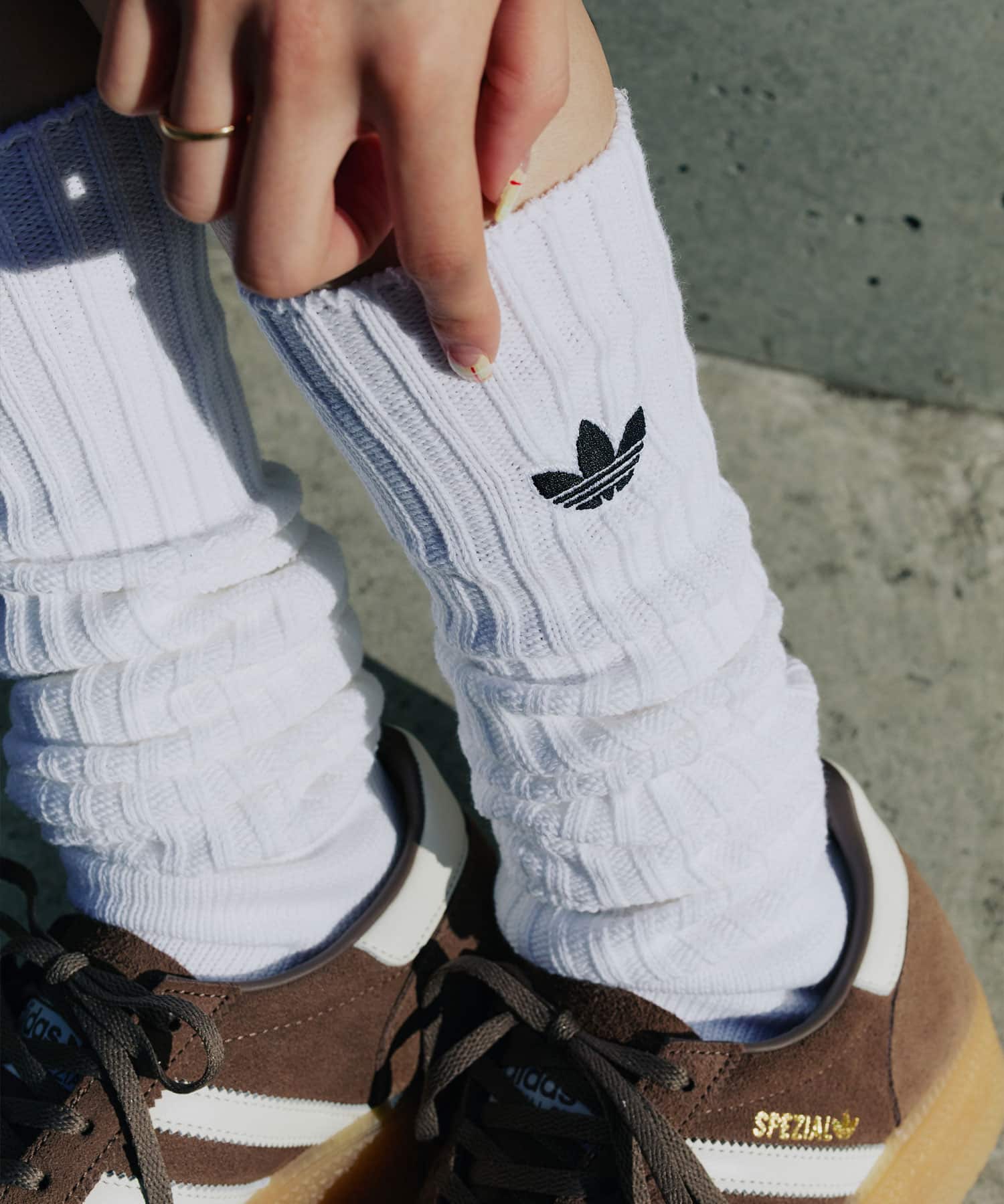 adidas RIB SOCKS 1P ホワイトの画像