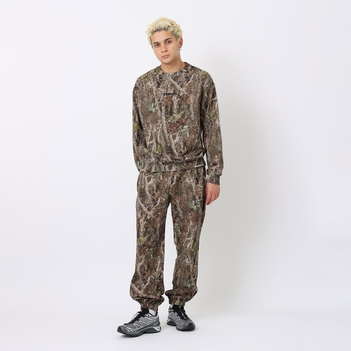 atmos Embroidery Classic Logo Sweat Pants BROWN CAMOUFLAGEの画像
