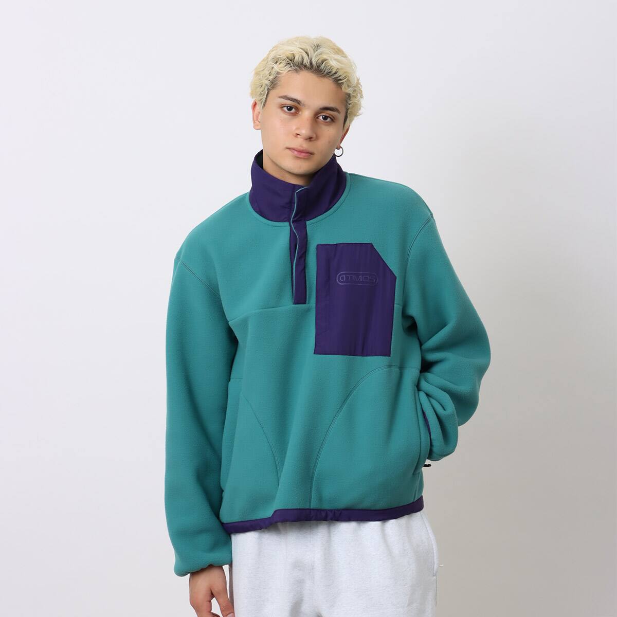 atmos Recycled Heavy Weight Fleece Tops BLUEの画像