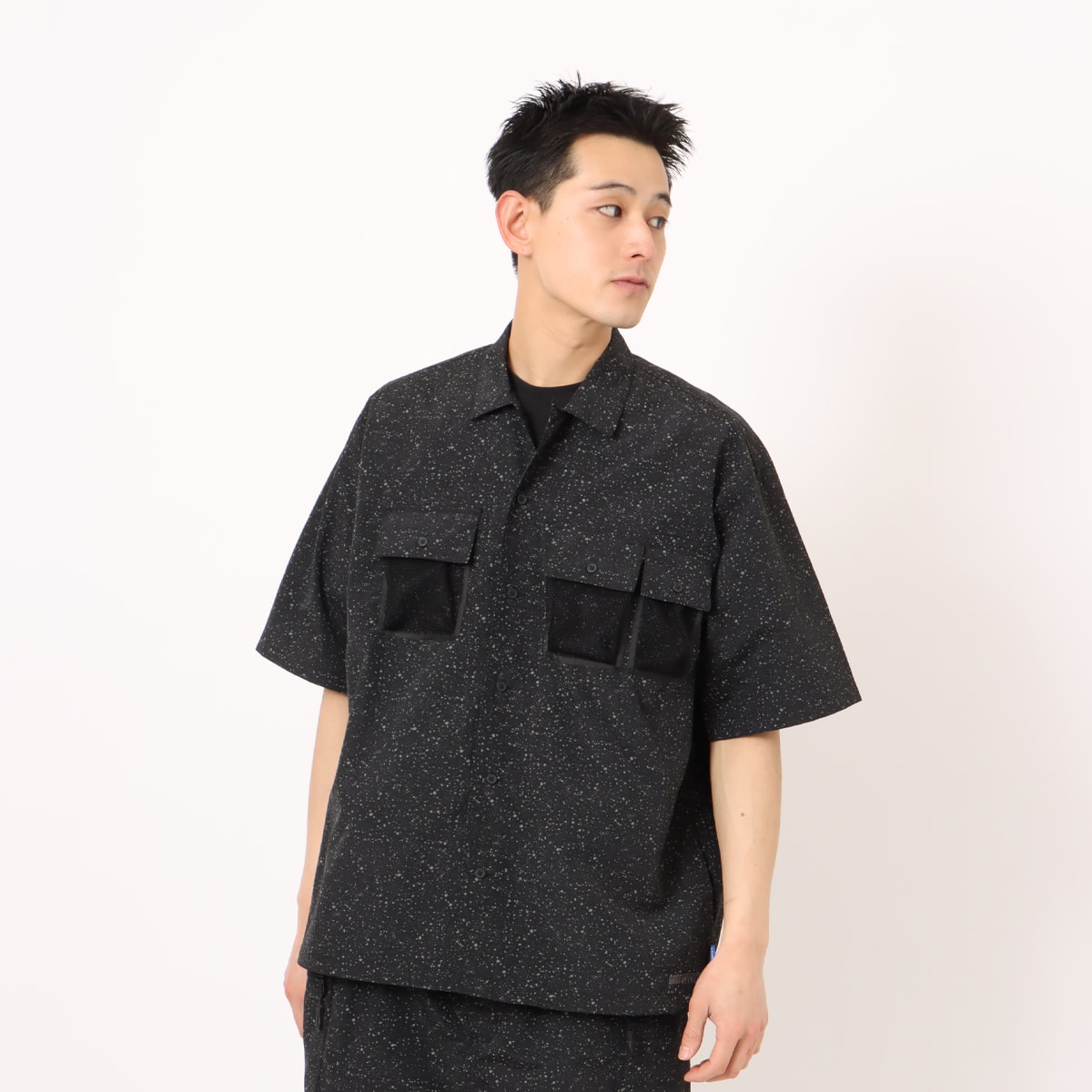 GRIP SWANY x atmos CAMP SHIRT BLACKの画像