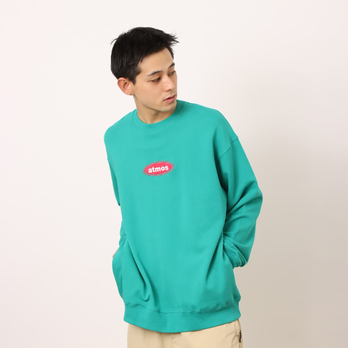 atmos Oval Logo Sweatshirt GREENの画像