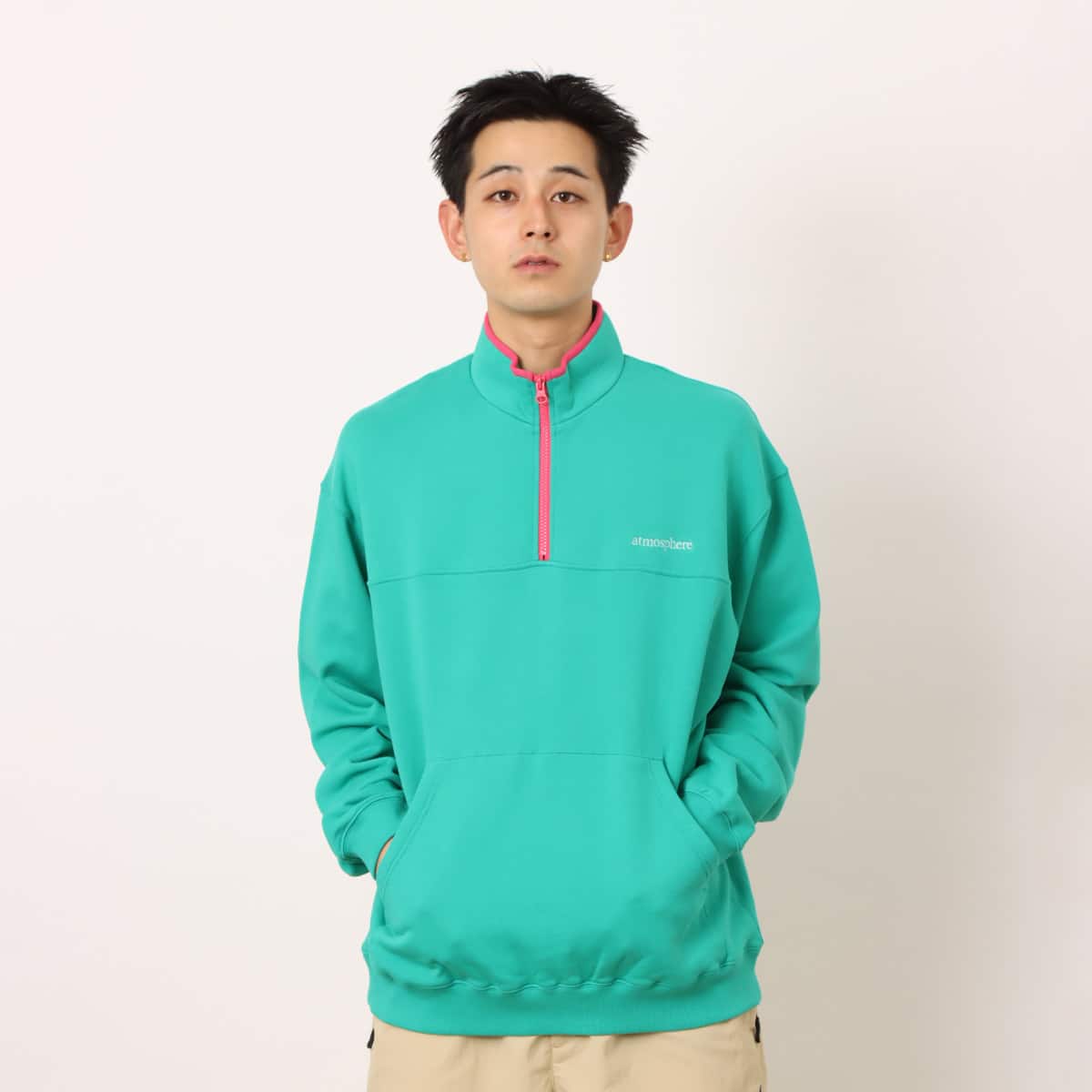 atmos Half Zip Pullover GREENの画像