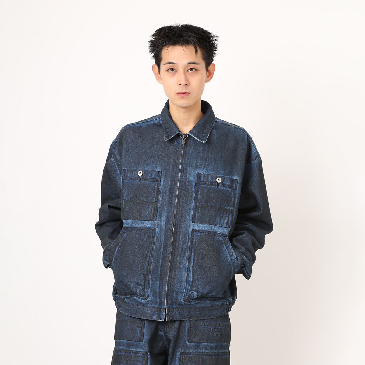 atmos Denim Worker Jacket BLUEの画像