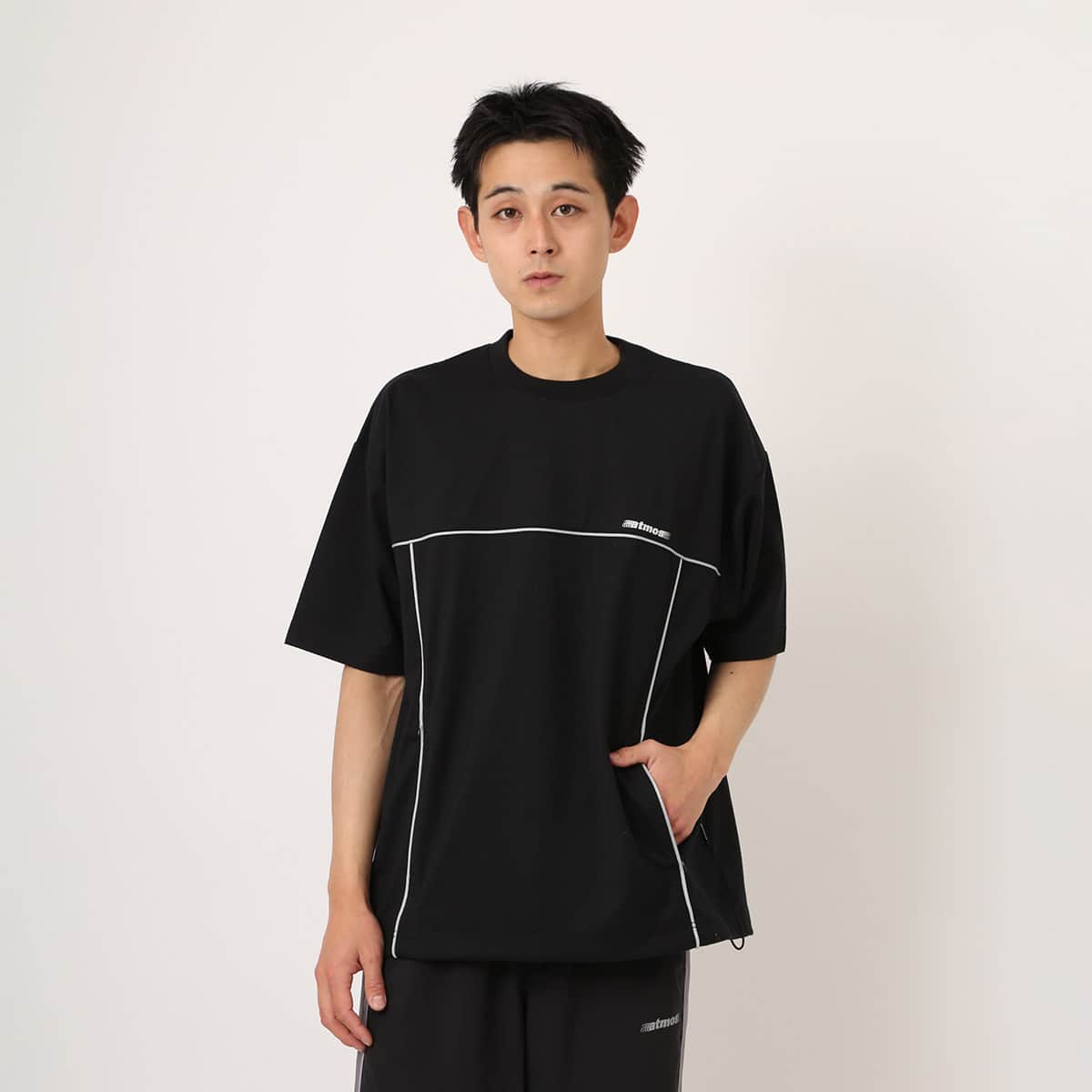 atmos Piping T-shirt BLACKの画像