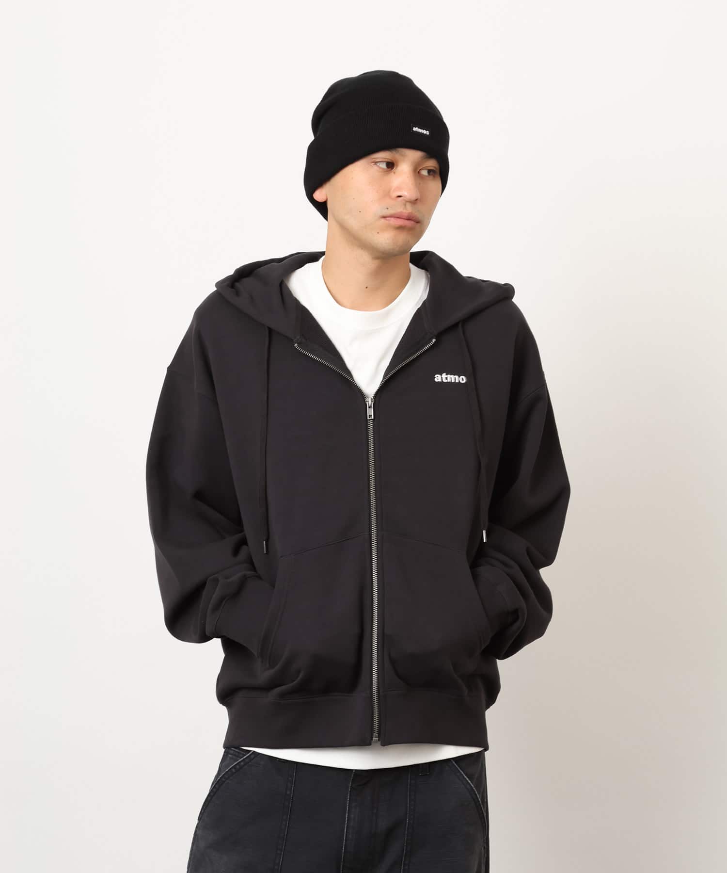 atmos Autumn Motif Zip-up Hooded Sweatshirt BLACKの画像