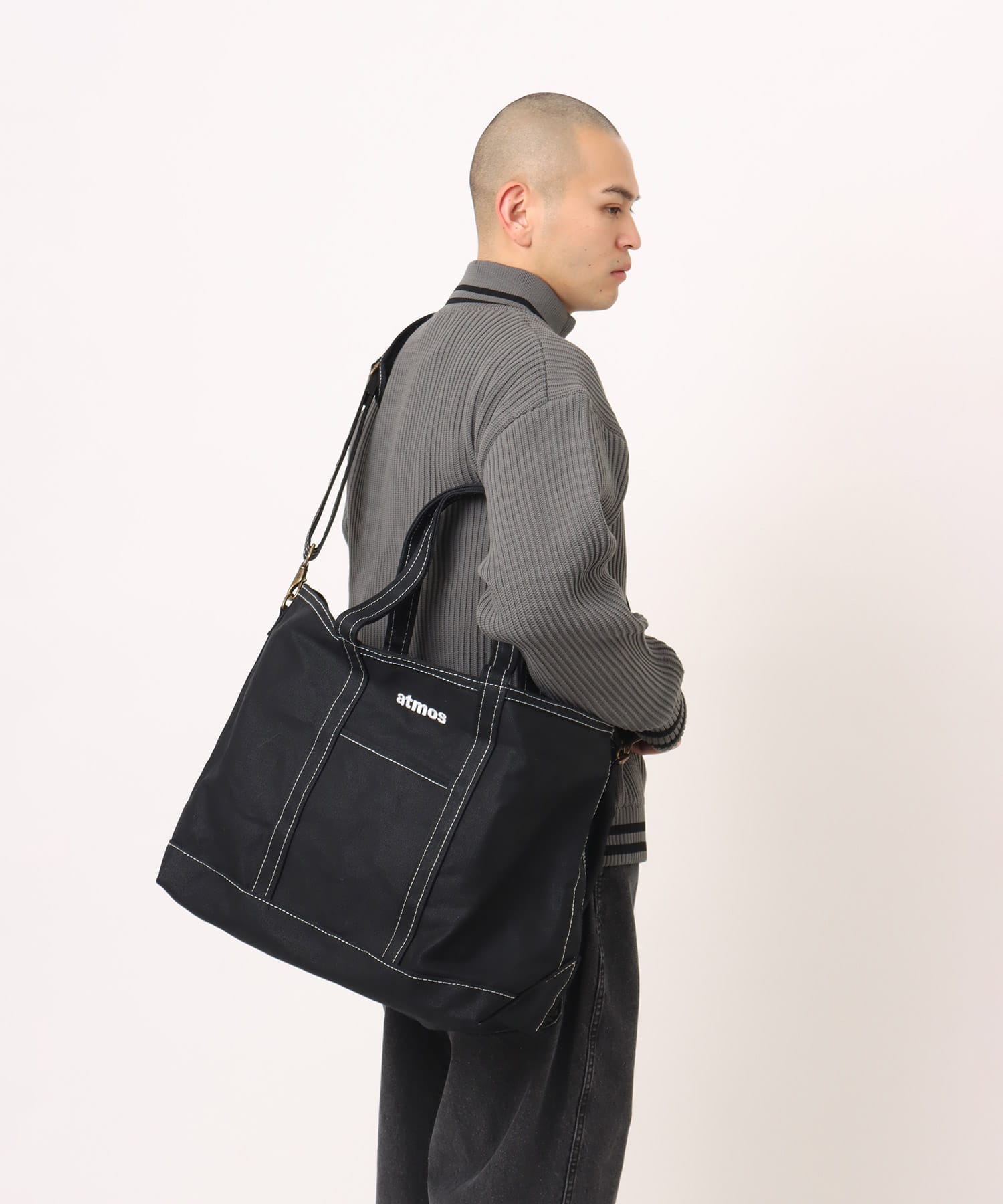 atmos Canvas Tote Bag BLACKの画像