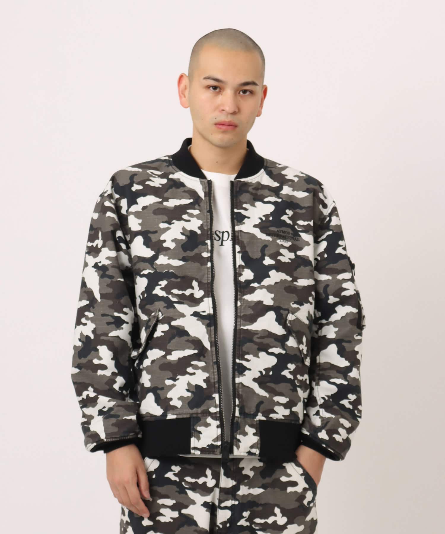 atmos Reversible Flight Jacket BLACK CAMOUFLAGEの画像