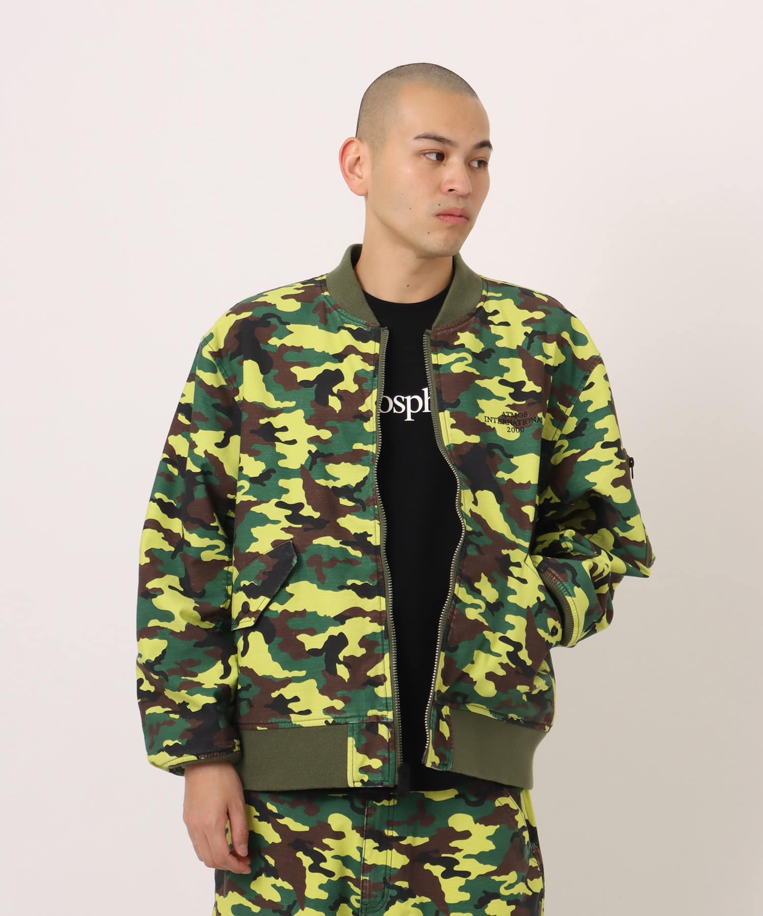 atmos Reversible Flight Jacket YELLOW CAMOUFLAGEの画像
