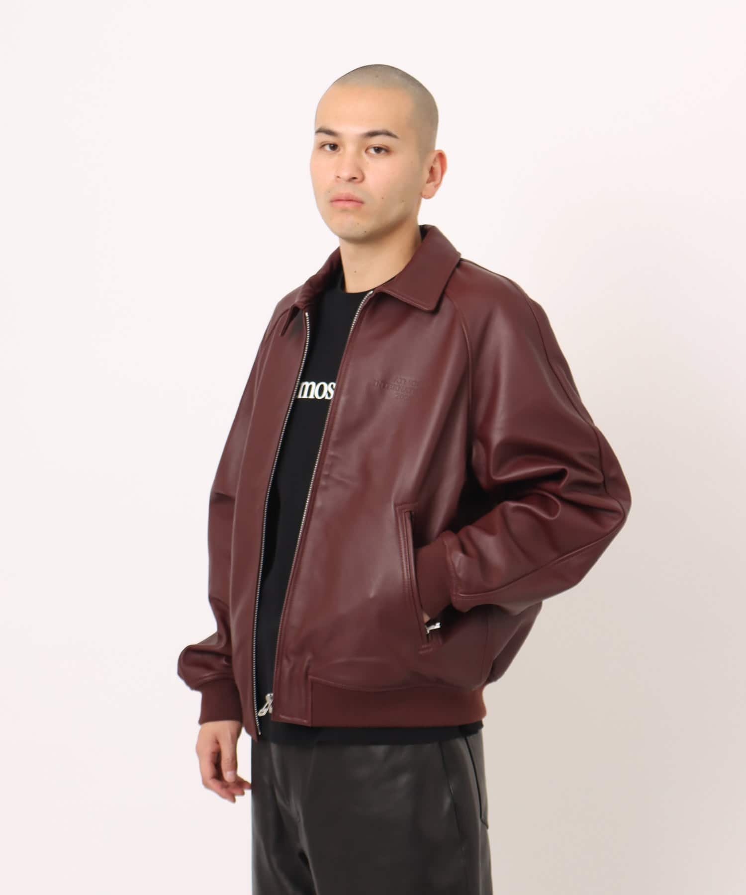 atmos Sheep Leather Jacket BURGUNDYの画像