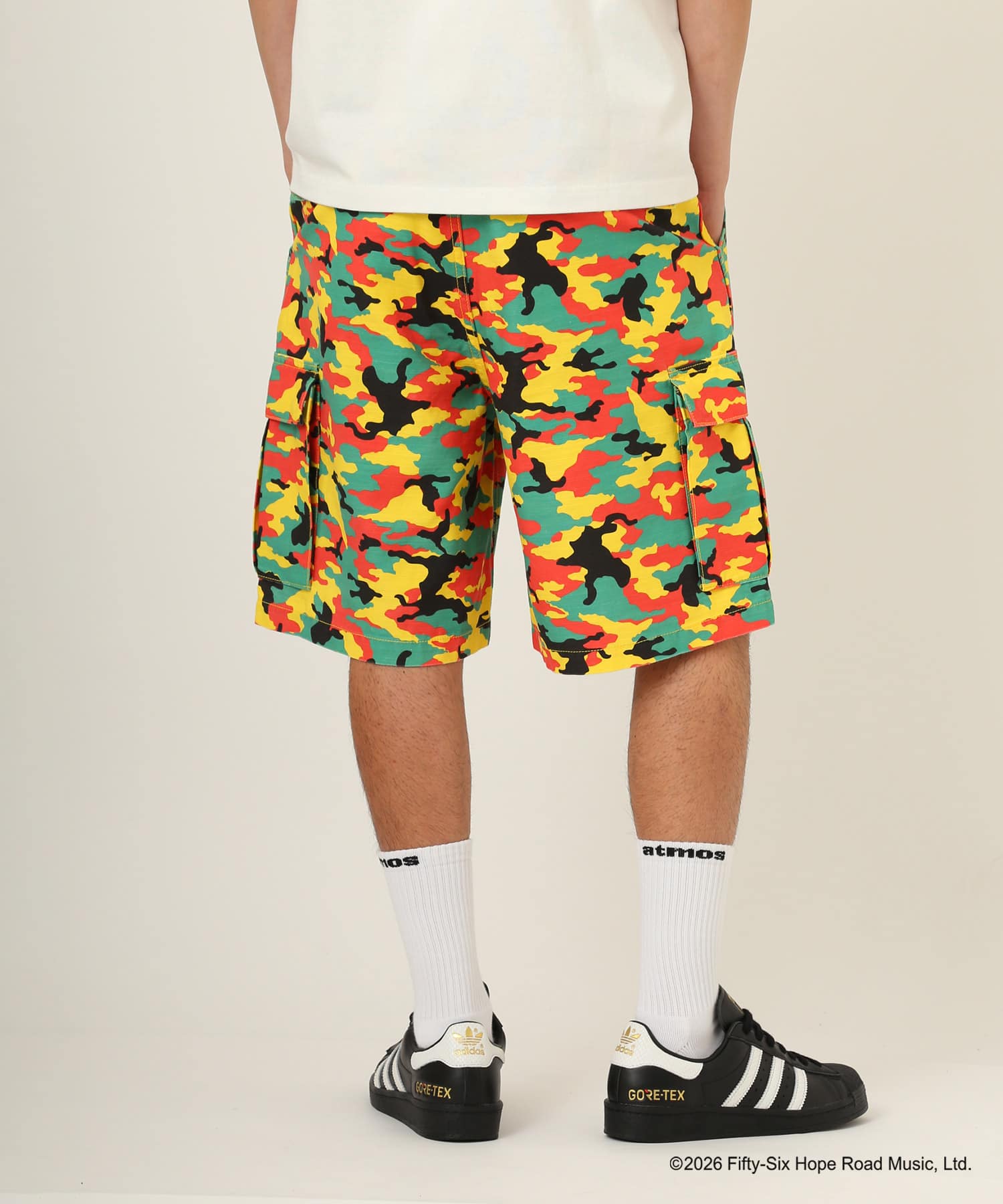 atmos x BOB MARLEY Camo Short Pants RASTA COLORの画像