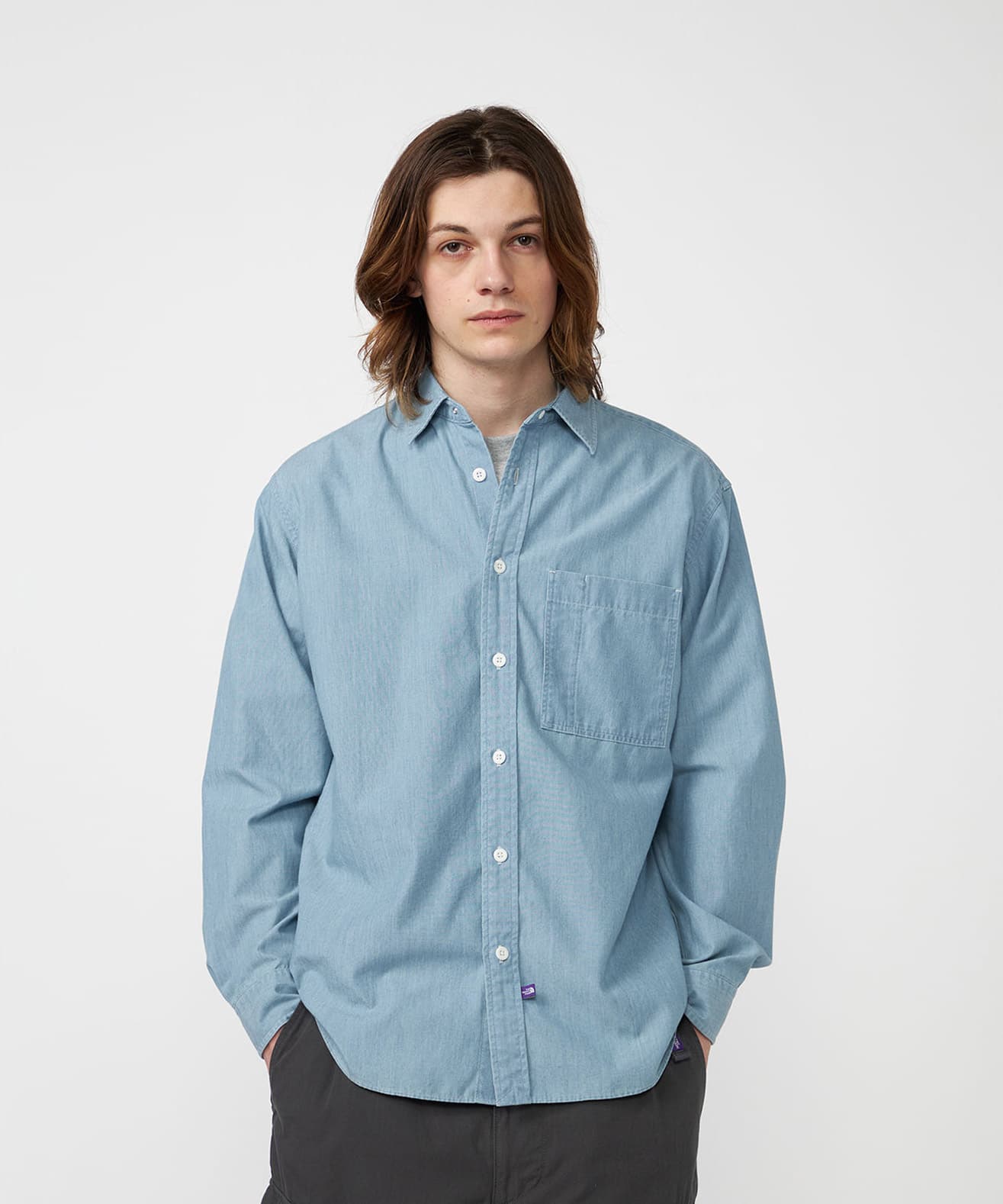 THE NORTH FACE PURPLE LABEL Regular Collar Chambray Field Shirt Indigo Bleachの画像
