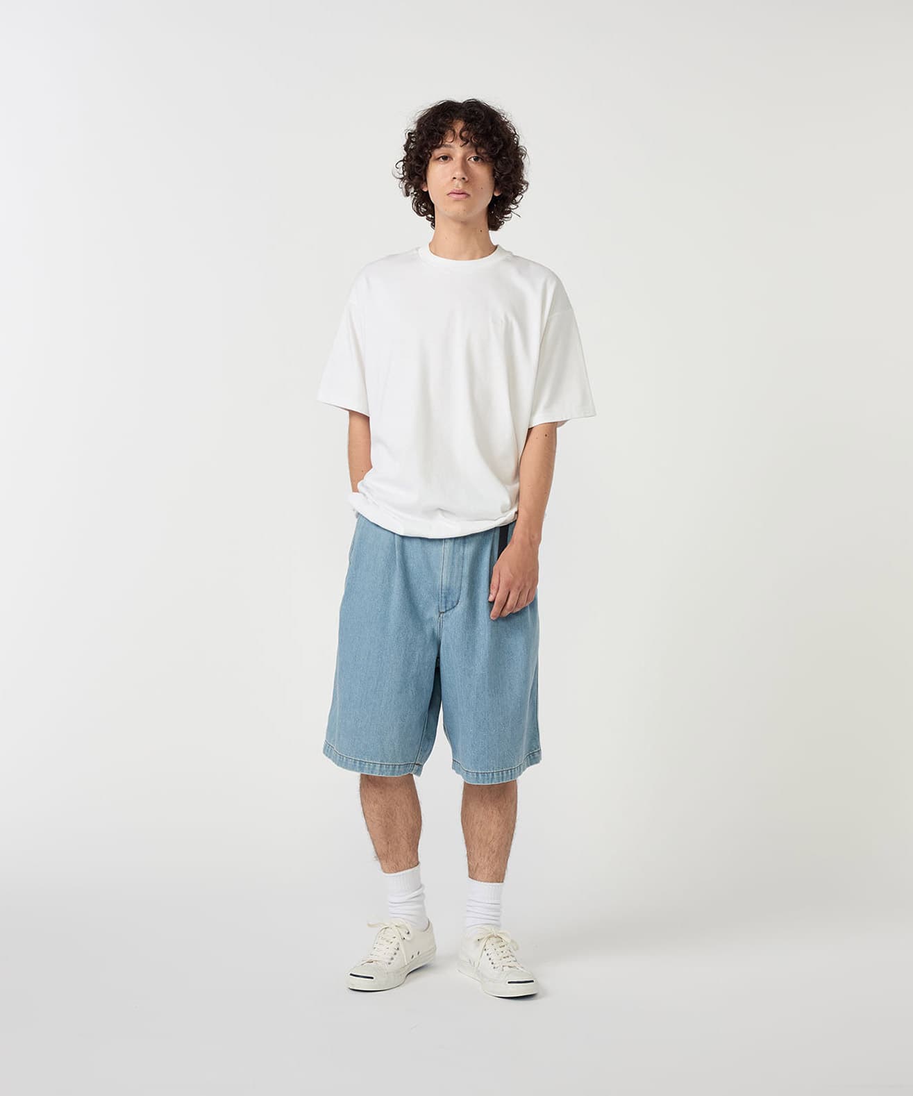 THE NORTH FACE PURPLE LABEL Denim Tuck Field Shorts Indigo Bleachの画像