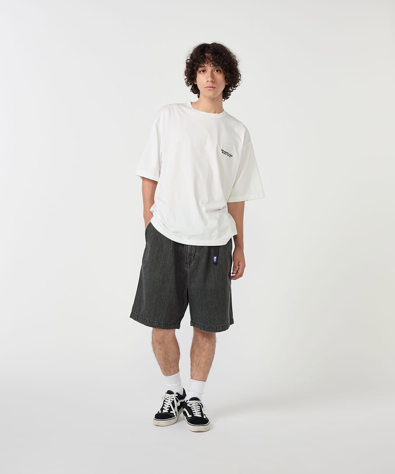 THE NORTH FACE PURPLE LABEL Denim Tuck Field Shorts Grayの画像