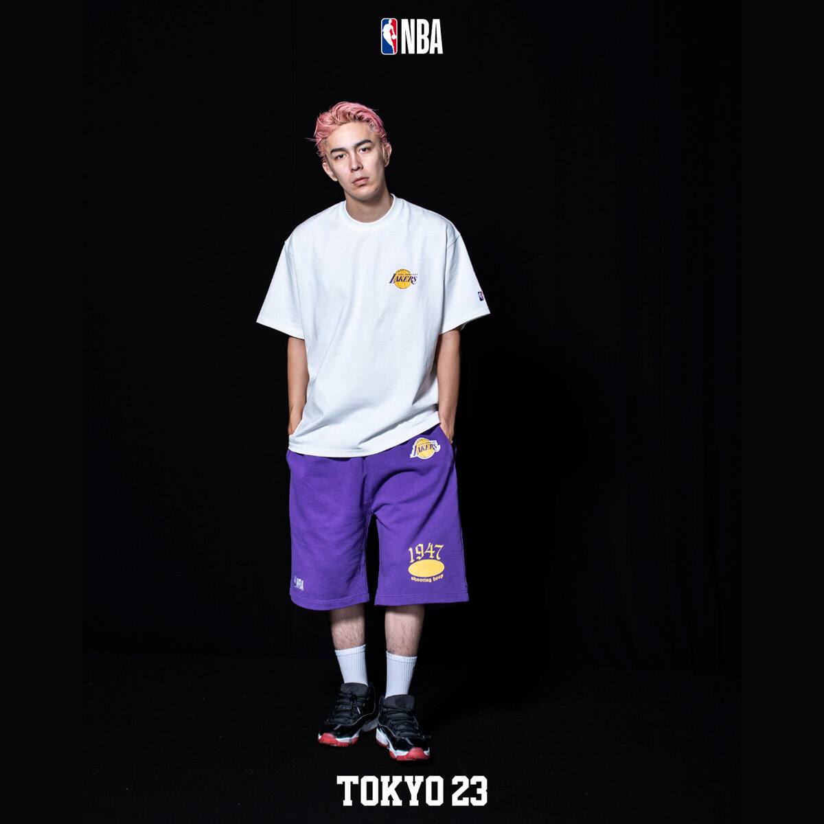TOKYO 23 NBA Team Logo Short Pants PURPLE x LAKERS 23SS-S