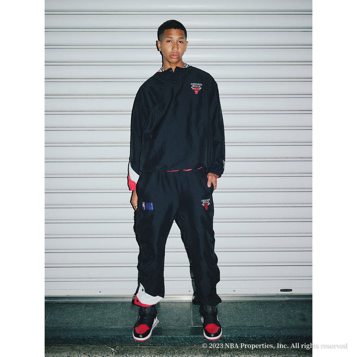 TOKYO23 NBA Nylon pullover BLACK×BULLS 23FW-S