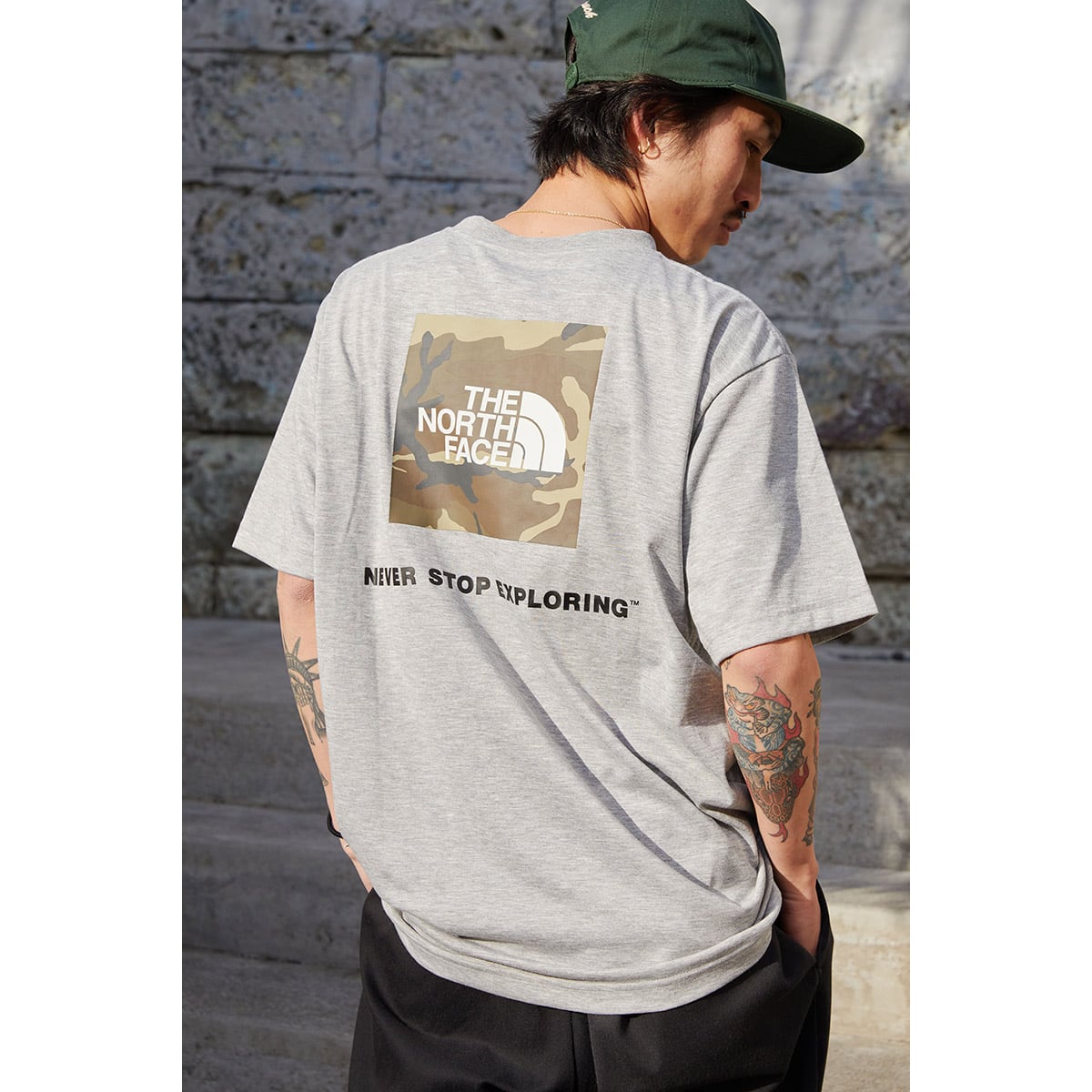 THE NORTH FACE S/S SQUARE CAMOUFLAGE TEE MIXGRAY 22SS-I（ザ
