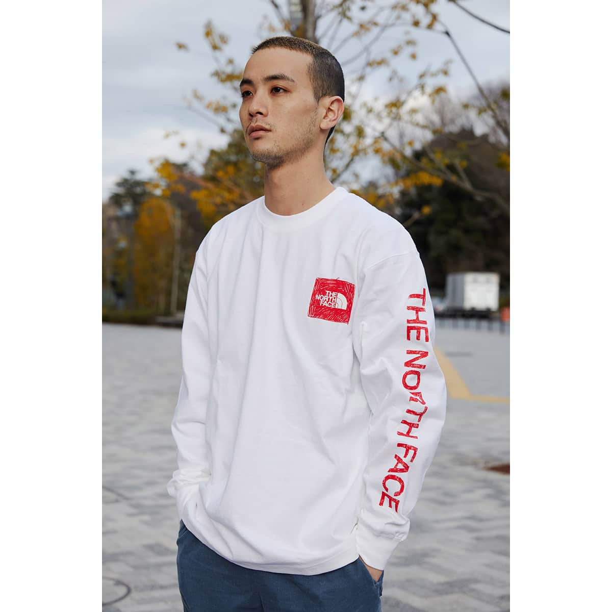 THE NORTH FACE L/S SLEEVE GRAPHIC TEE WHITE 22SS-I