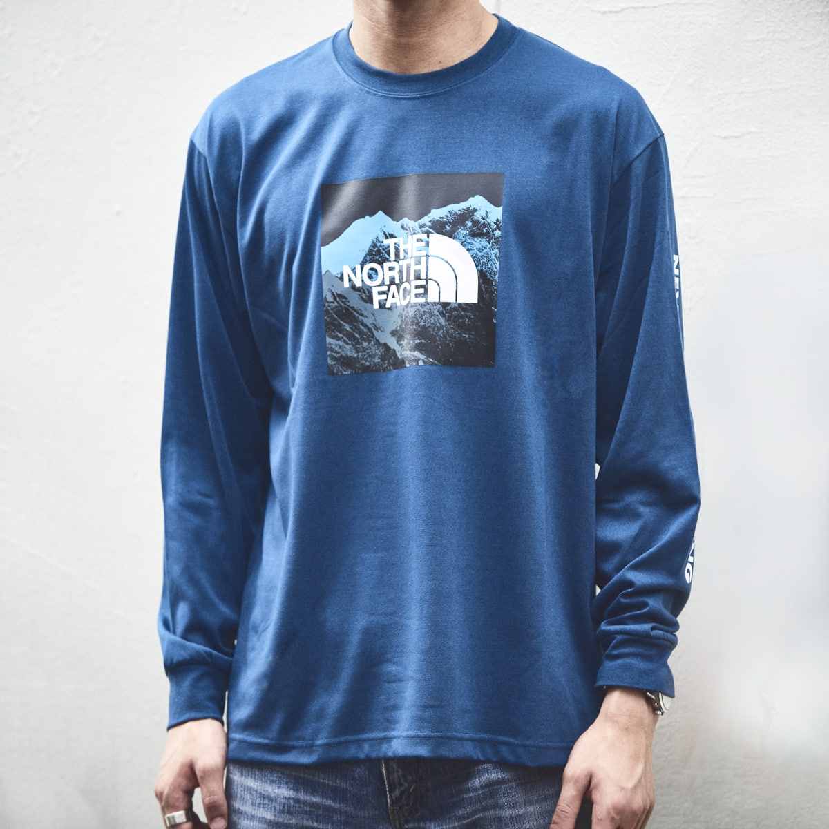 THE NORTH FACE L/S DIGITAL LOGO TEE モントレーブルー 21FW-I