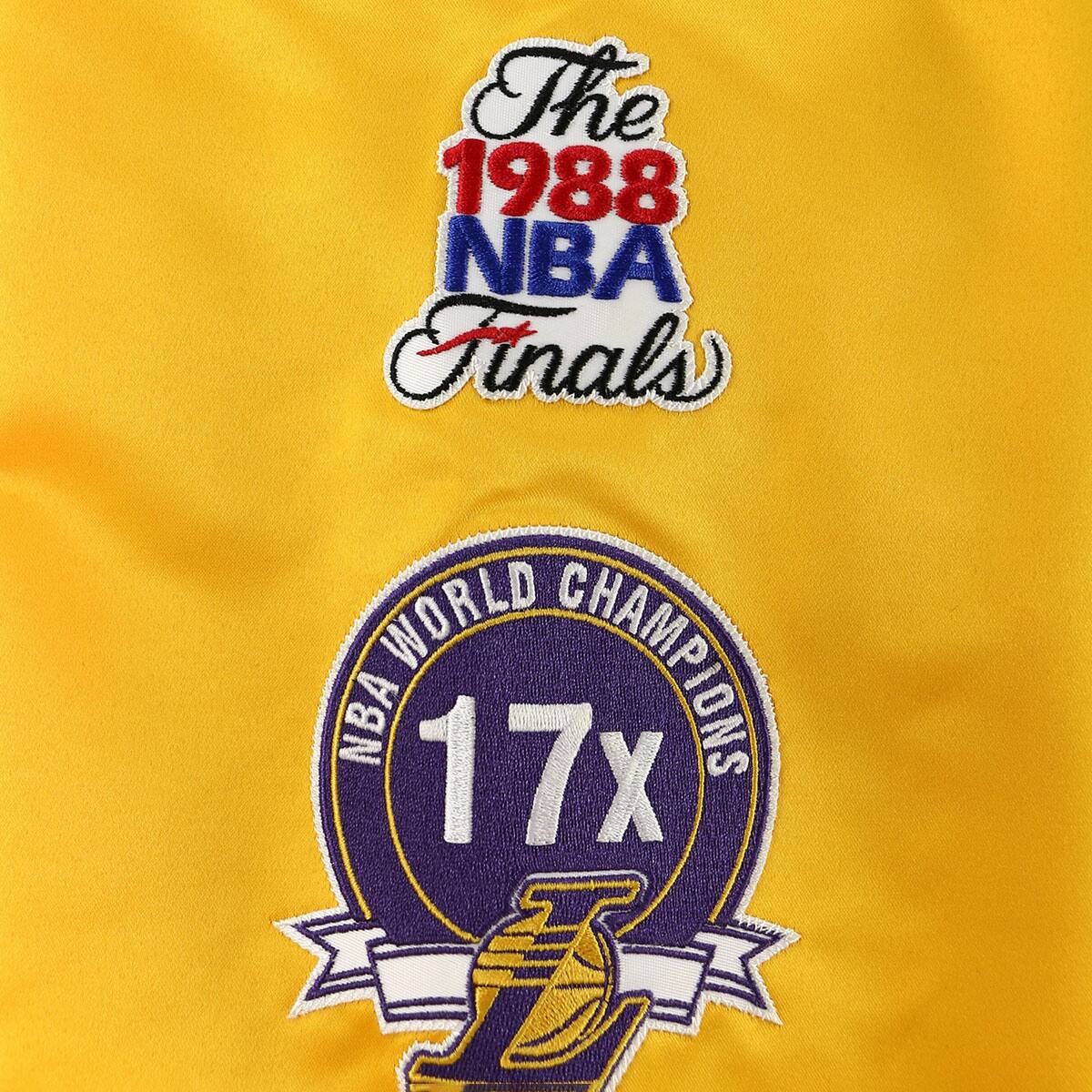 Mitchell & Ness CHAMP CITY SATIN JACKET YELLOW LOS ANGELES LAKERS