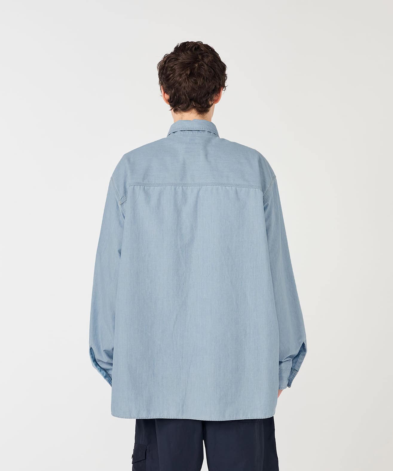 nanamica Regular Collar Chambray Shirt Grayの画像