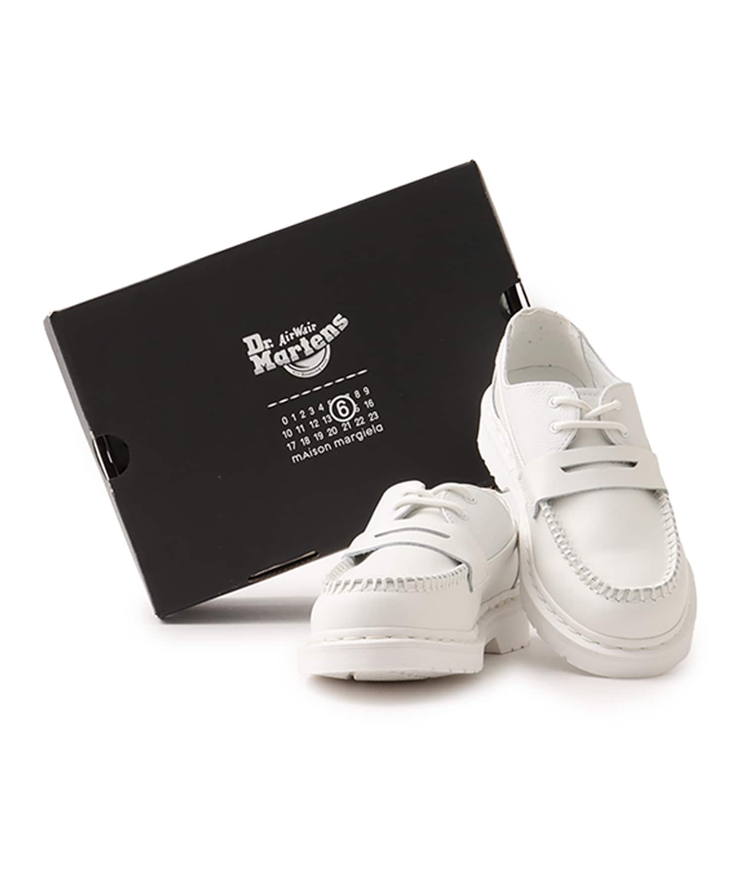 MM6 x DR MARTENS 1461 PENTON - MASH UP Vintage Smooth/White Virginia/Whiteの画像