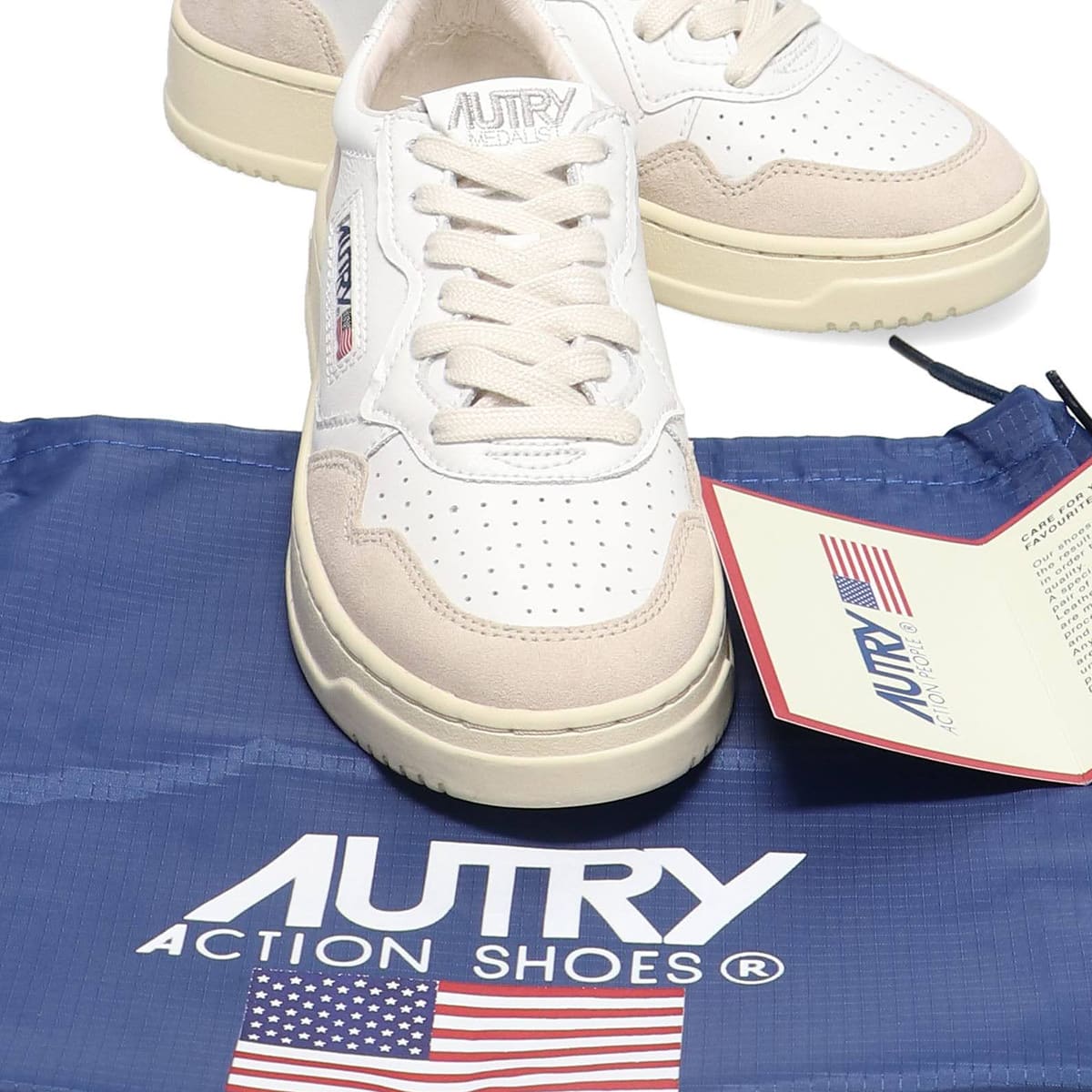 AUTRY MEDALIST LOW LEAT/SUEDE WHITE 22FA-I