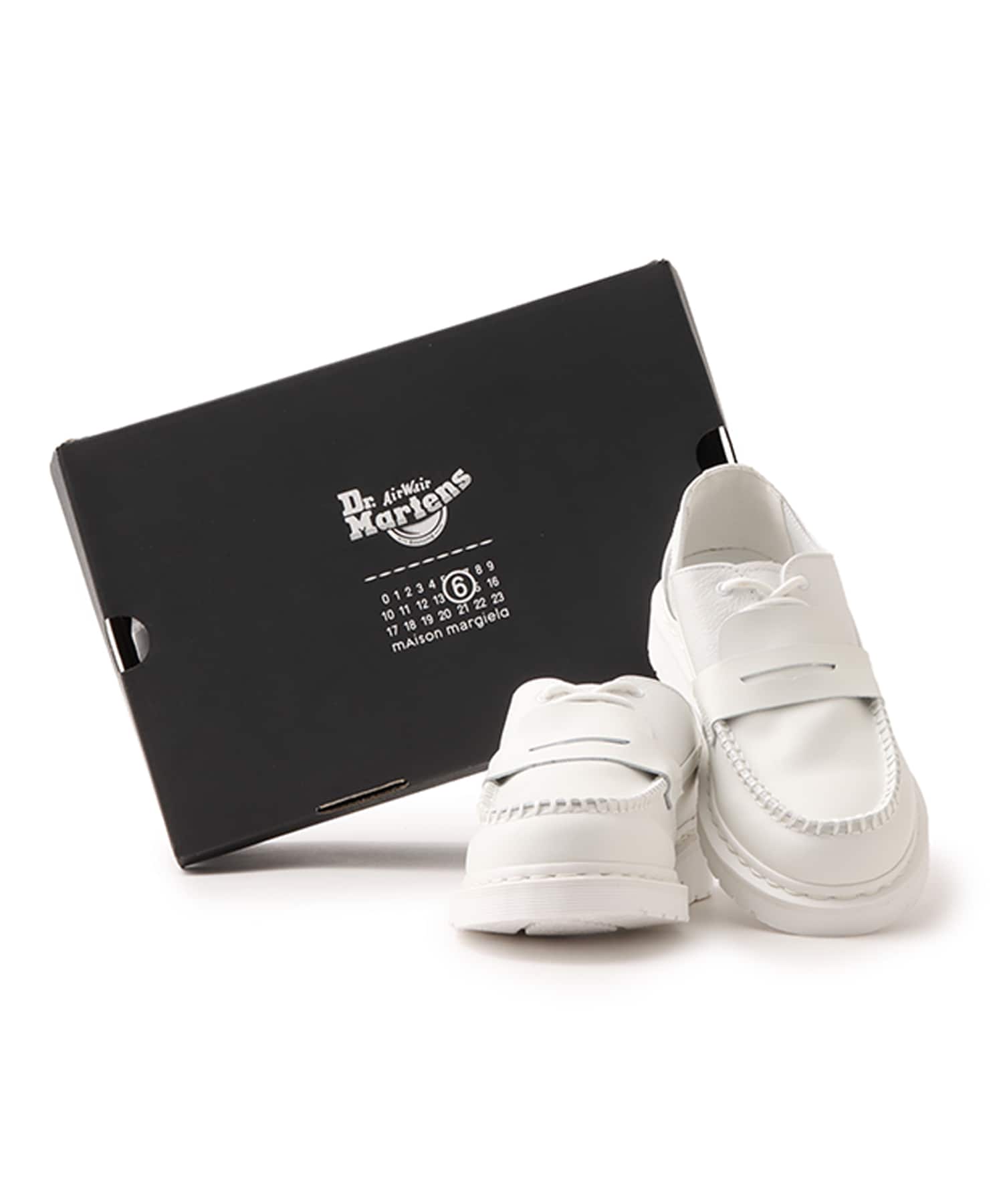 MM6 x DR MARTENS 1461 PENTON - MASH UP Vintage Smooth/White Virginia/Whiteの画像