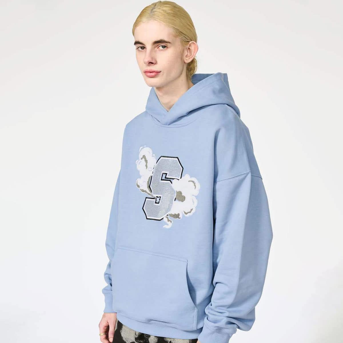 SUPPLIER SMOKE LOGO HOODIE LIGHT BLUE 21FA-I