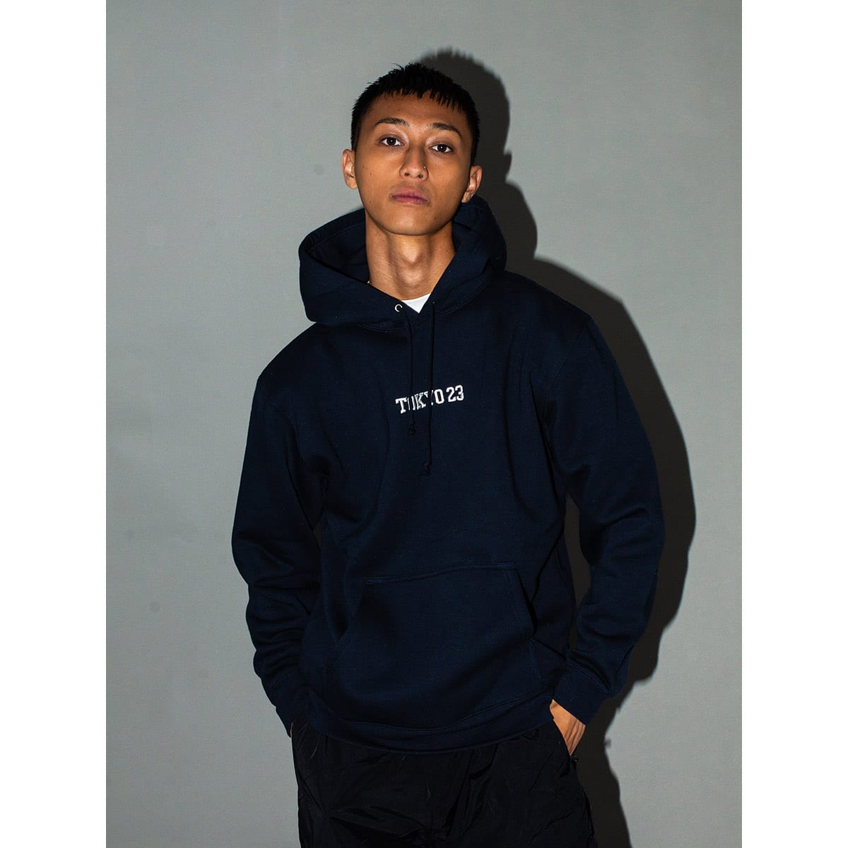 TOKYO 23 EMBROIDERY LOGO HOODIE NAVY 23FW-Iの画像