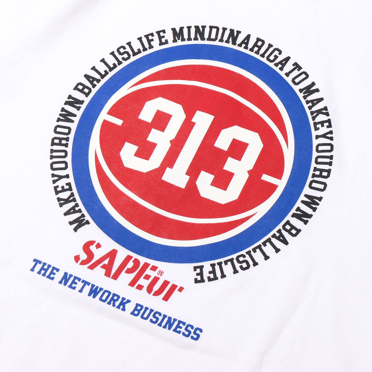 THE NETWORK BUSINESS x SAPEur DETROIT TEE WHITE 22SU-I