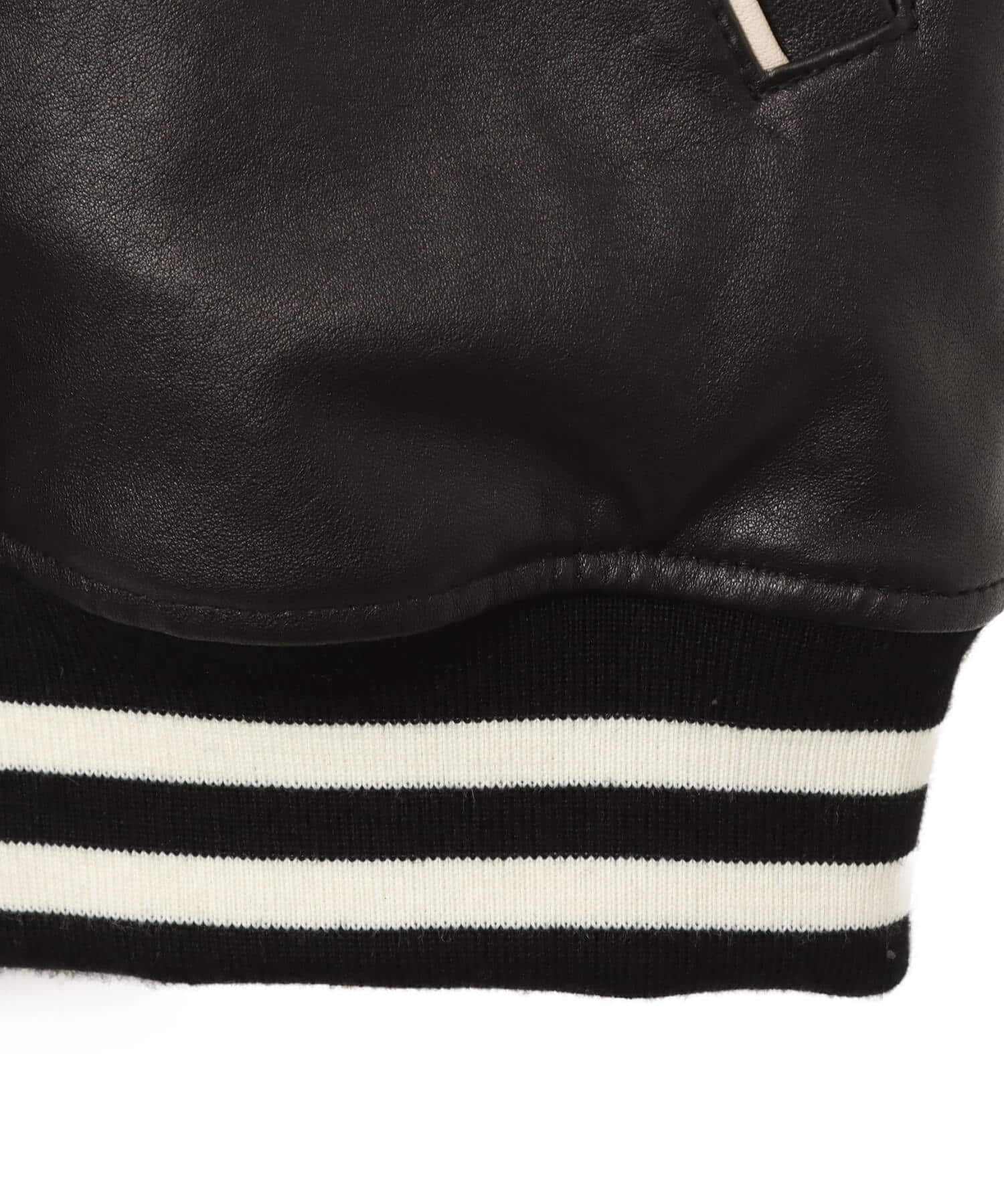 TOKYO 23 Leather Stadium Jacket BLACKの画像