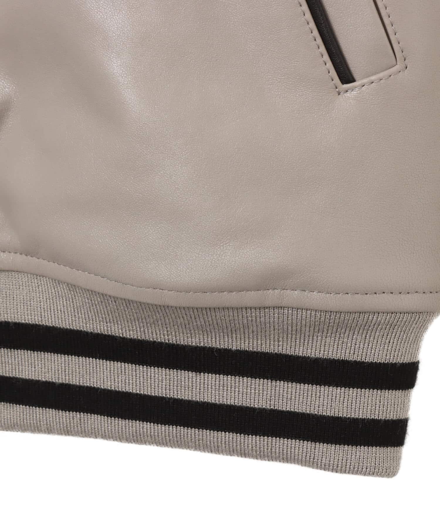 TOKYO 23 Leather Stadium Jacket GRAYの画像