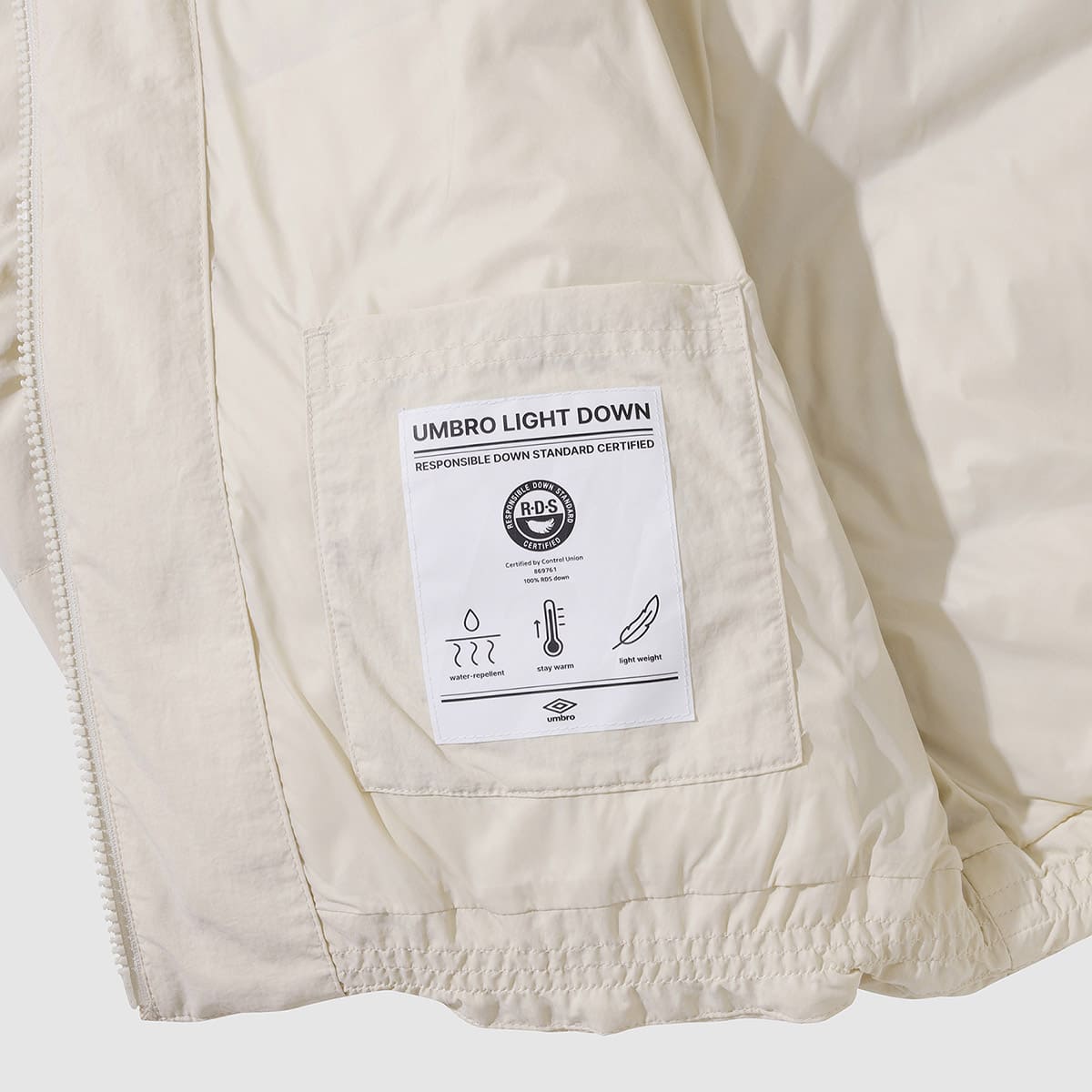 UMBRO Lightweight Down Jacket オイスターベージュの画像