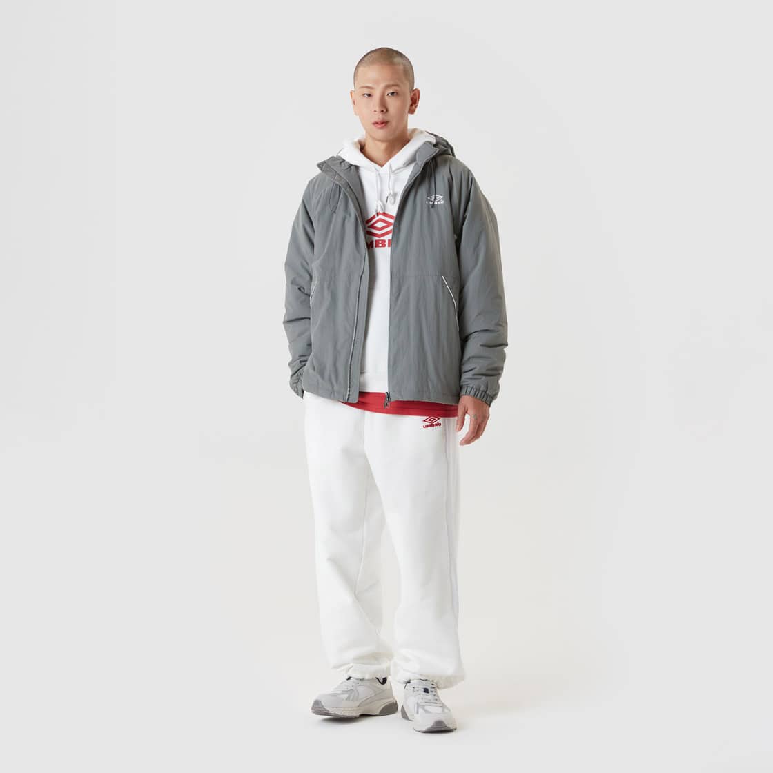 UMBRO HBL CELEB Hoodie PaddingJacket グリーンカーキの画像