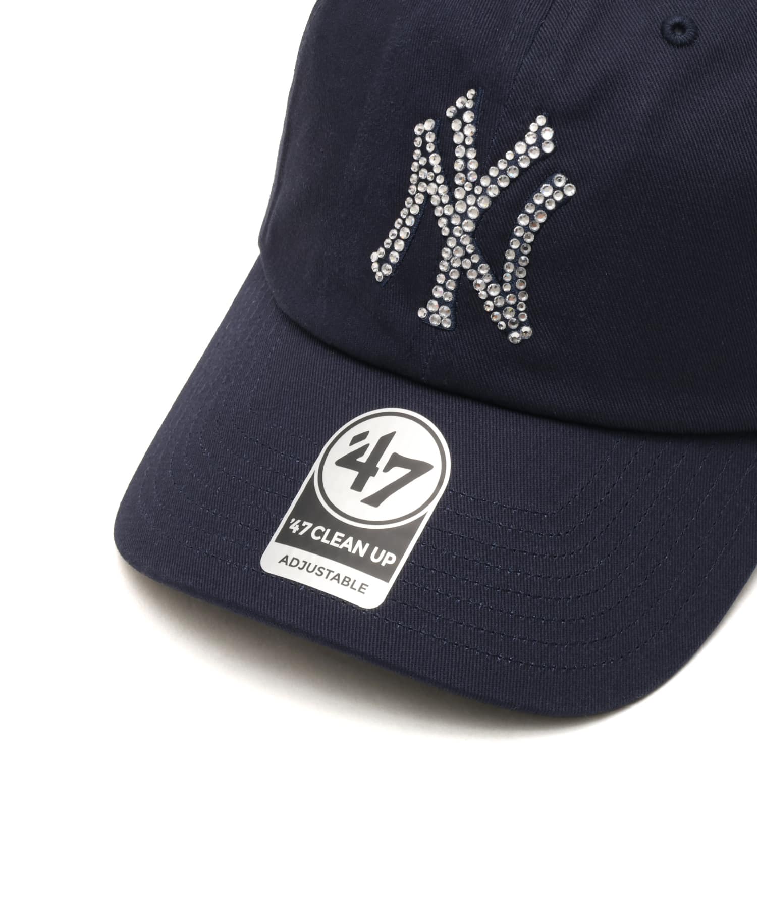 SPORTY＆RICH Yankees Krystal Hat Dark Navy/Whiteの画像