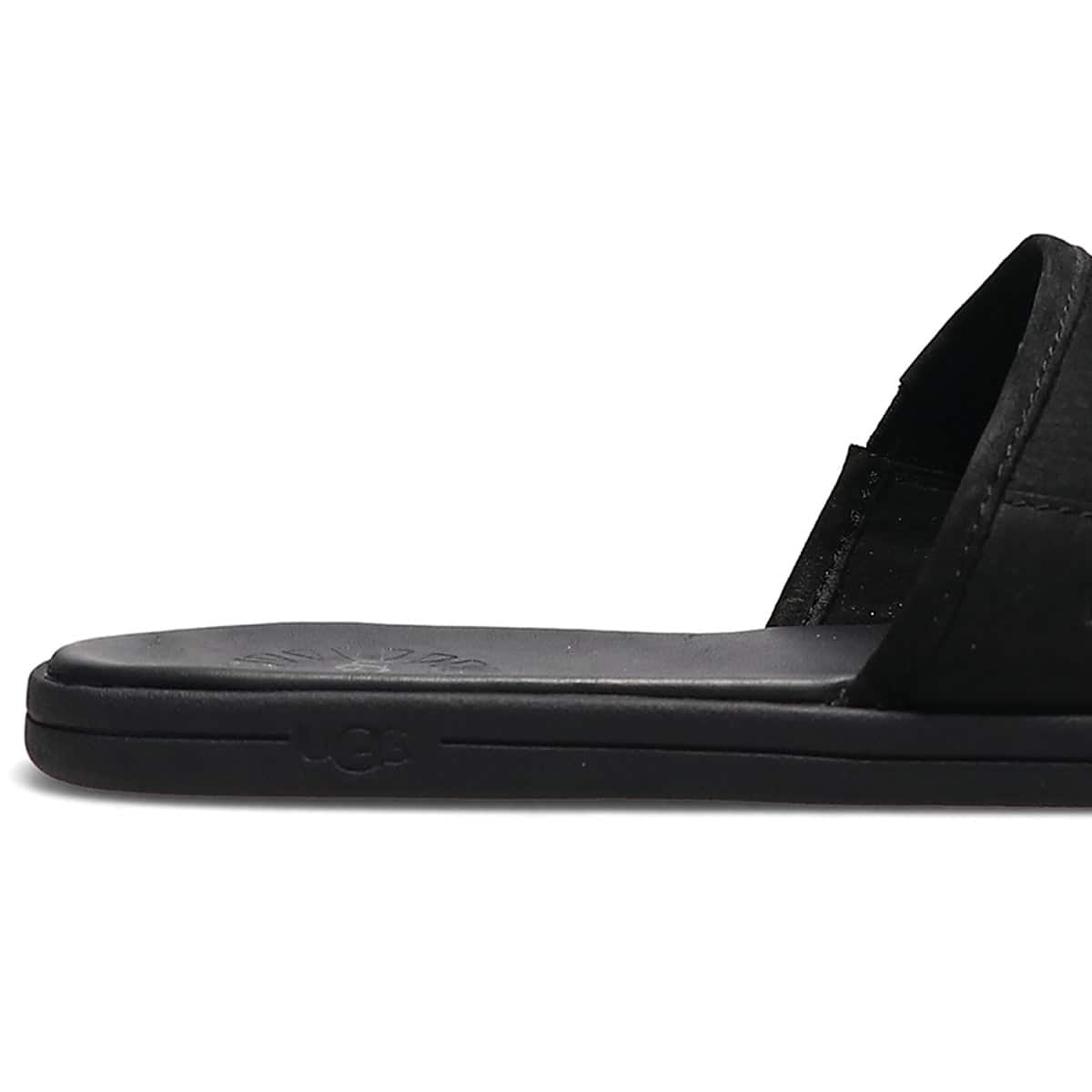 UGG M SEASIDE SLIDE BLACK LEATHERの画像