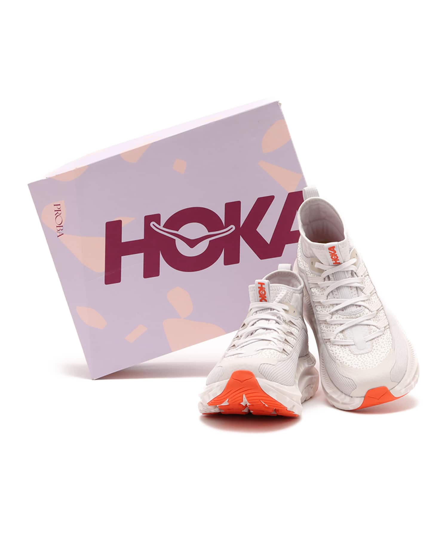 HOKA KAWANA MID STUDIO PROBA WHITE SAND / TANGERINE TANGOの画像