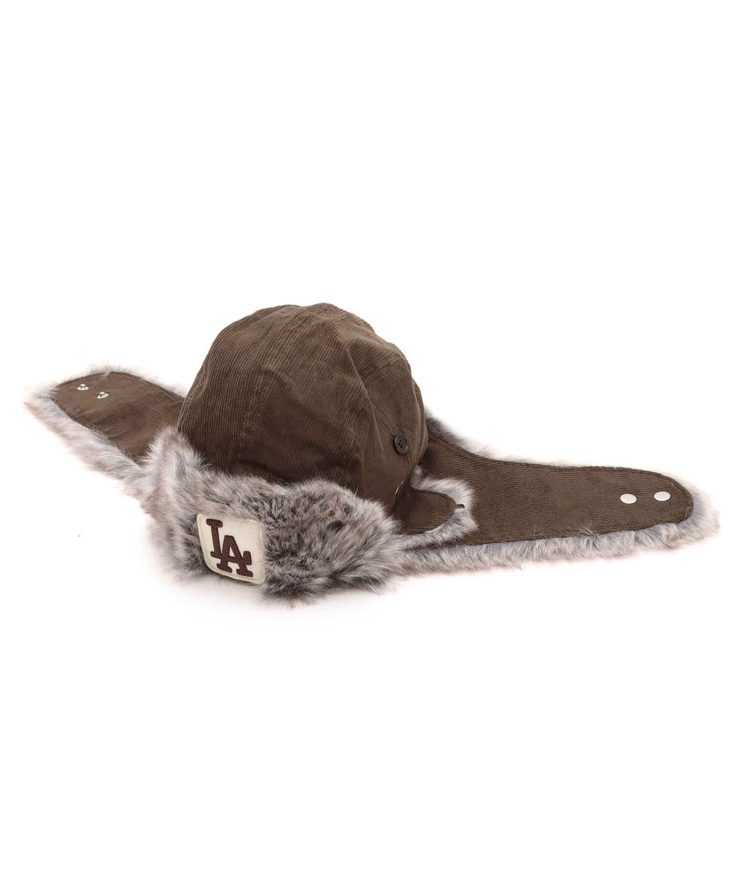 NEW ERA TRAPPER CORDUROY Los Angeles Dodgers BROWNの画像