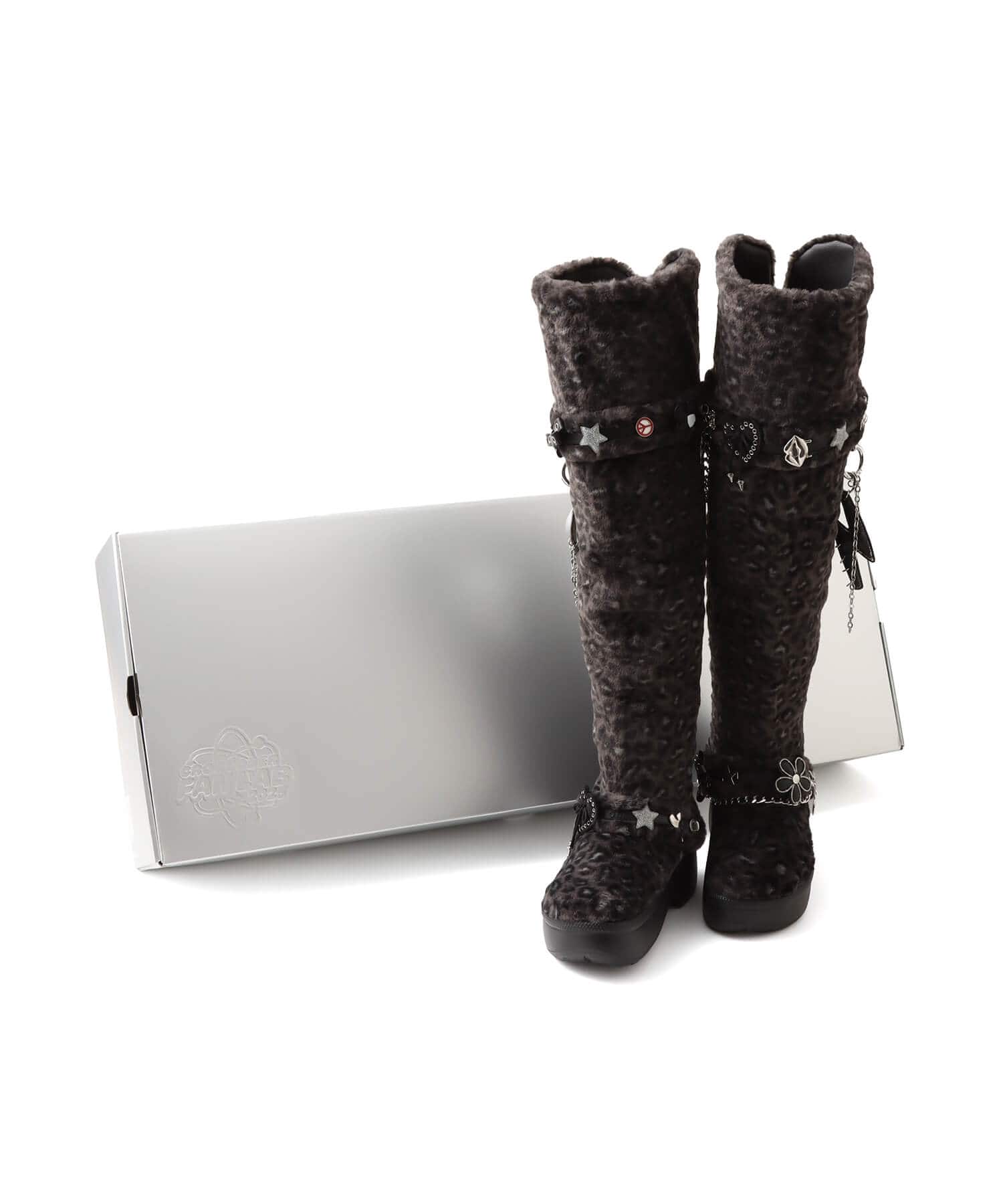 crocs Unfurgettable Leopard Knee High Boot Black/Leopardの画像