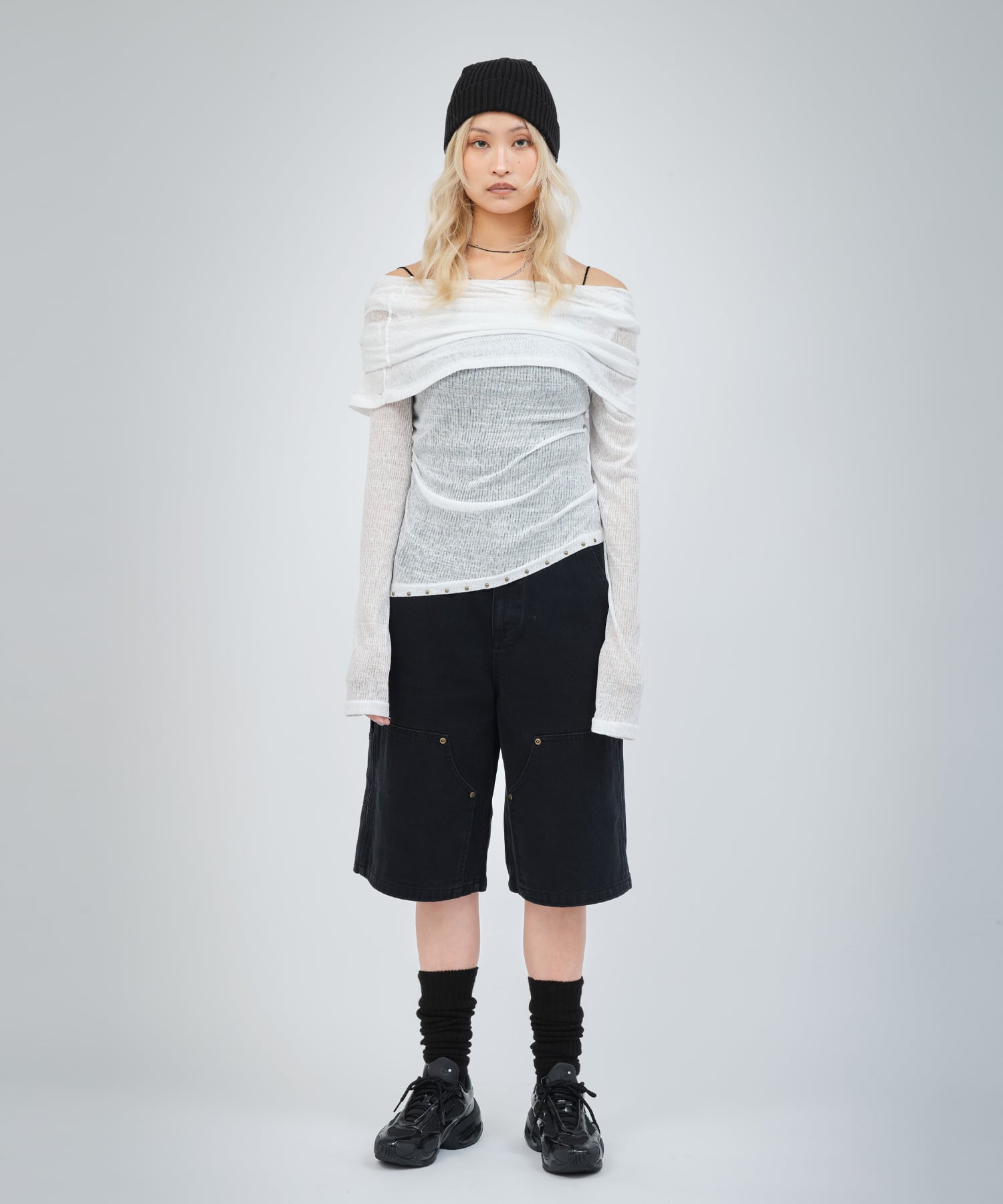 atmos pink See-Through 3-Ways Tops WHITEの画像