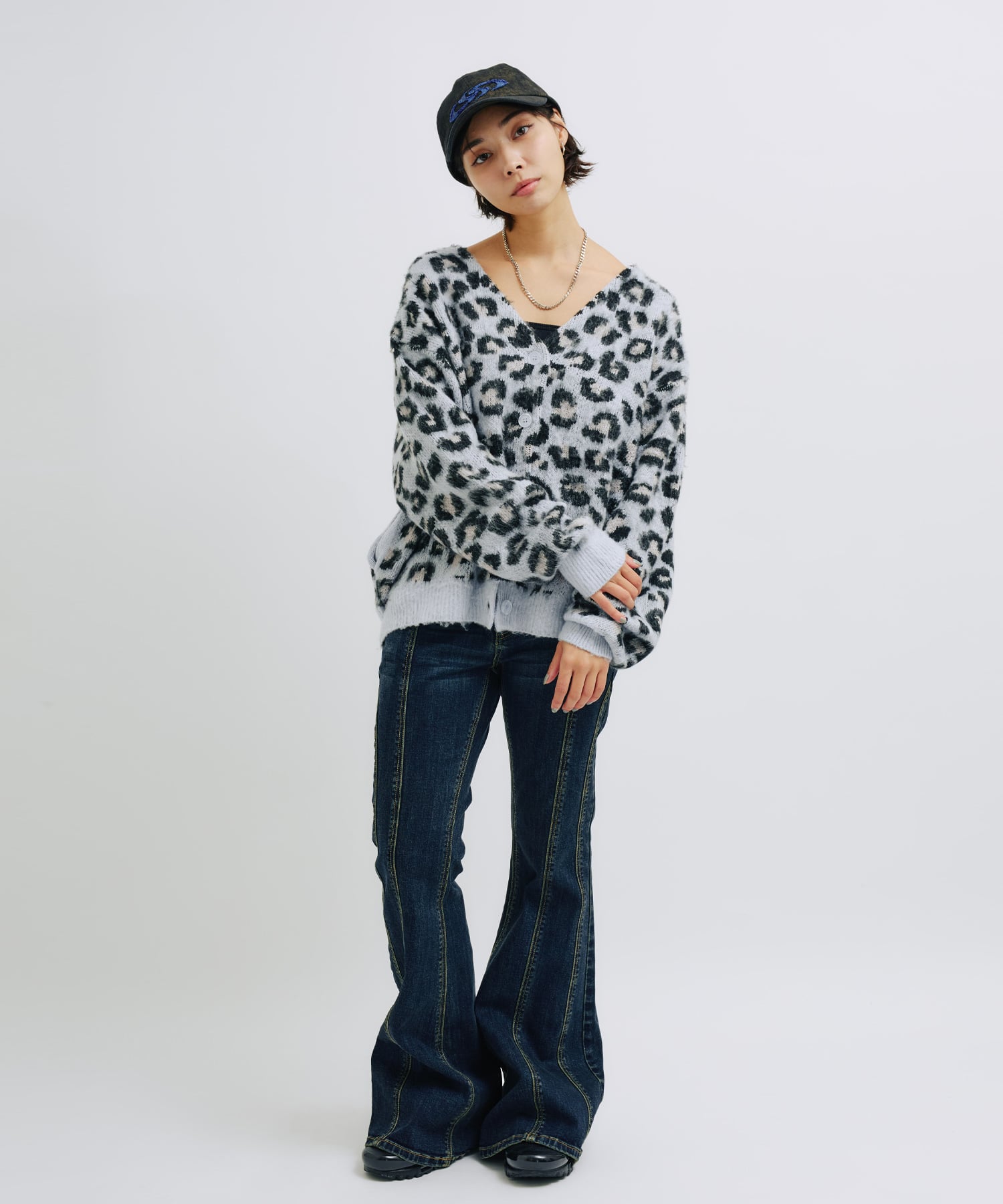 atmos pink Flare Denim Pants BLUEの画像