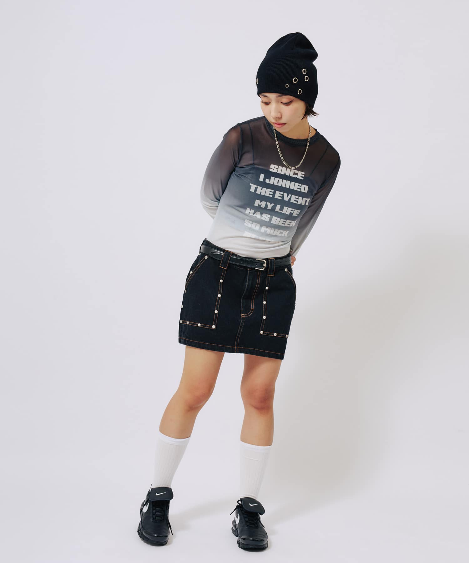 atmos pink See-Through Logo Tops BLACKの画像