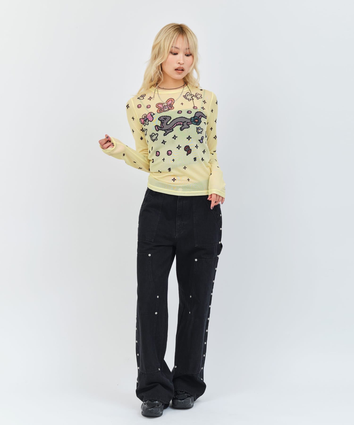 MARIA SAKURAI x atmos pink See-Through LS T-shirt BEIGEの画像