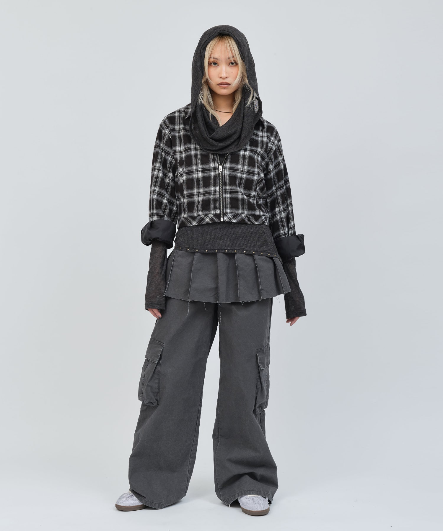 atmos pink Plaid Jacket BLACKの画像